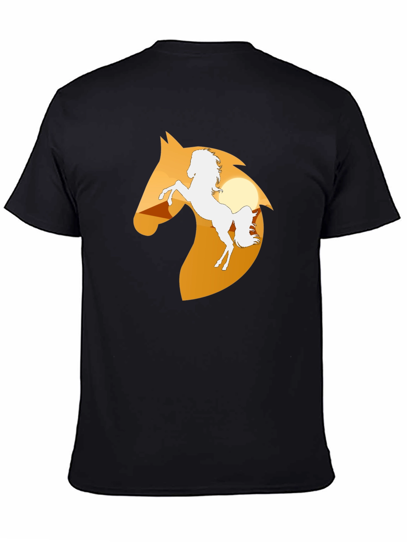 Horse Silhouette Graphic Tee - Black