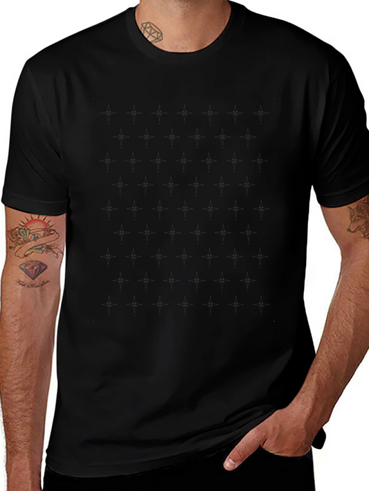 Mens Solid Black Crew Neck T-Shirt - Casual Wear
