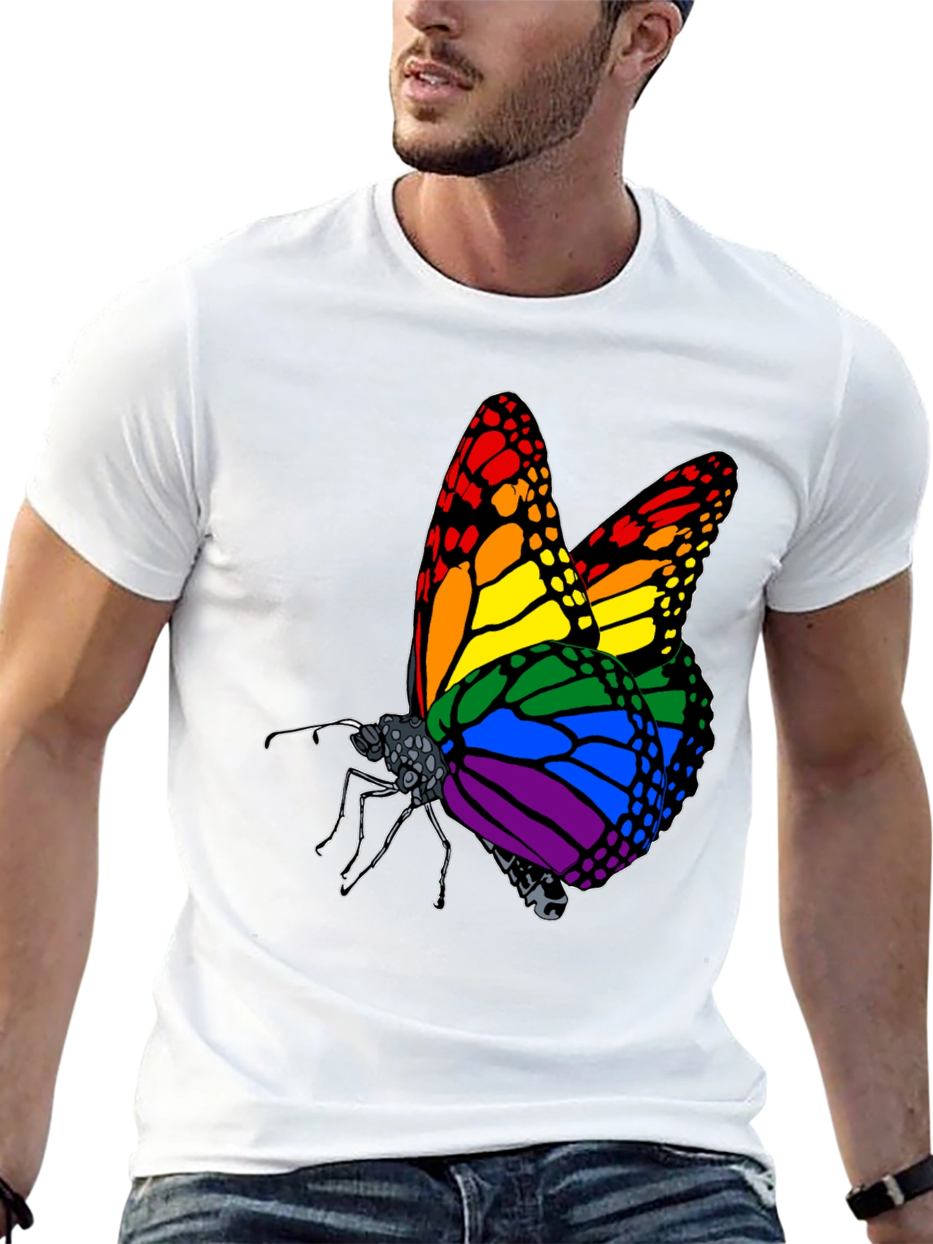 Rainbow Butterfly Graphic Tee
