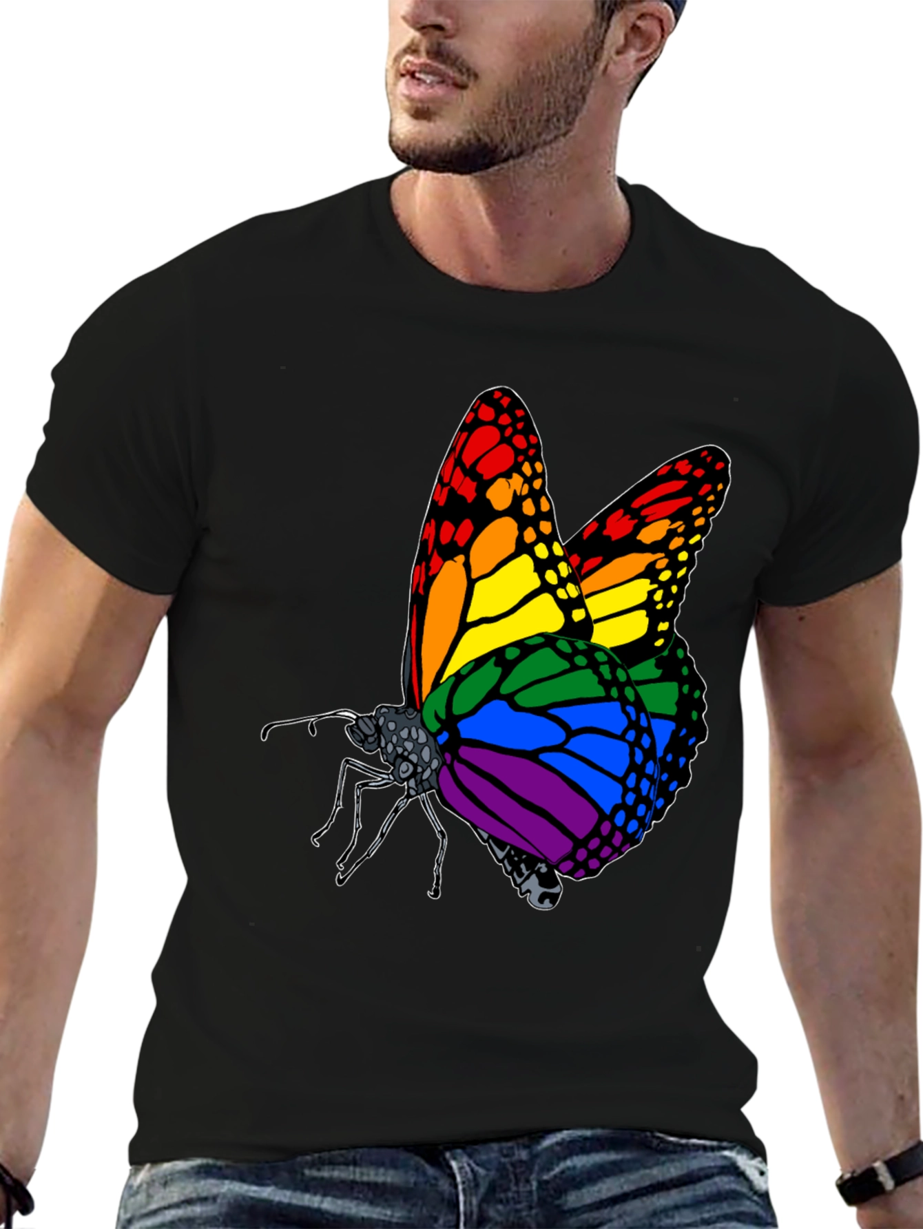 Rainbow Butterfly Graphic Tee