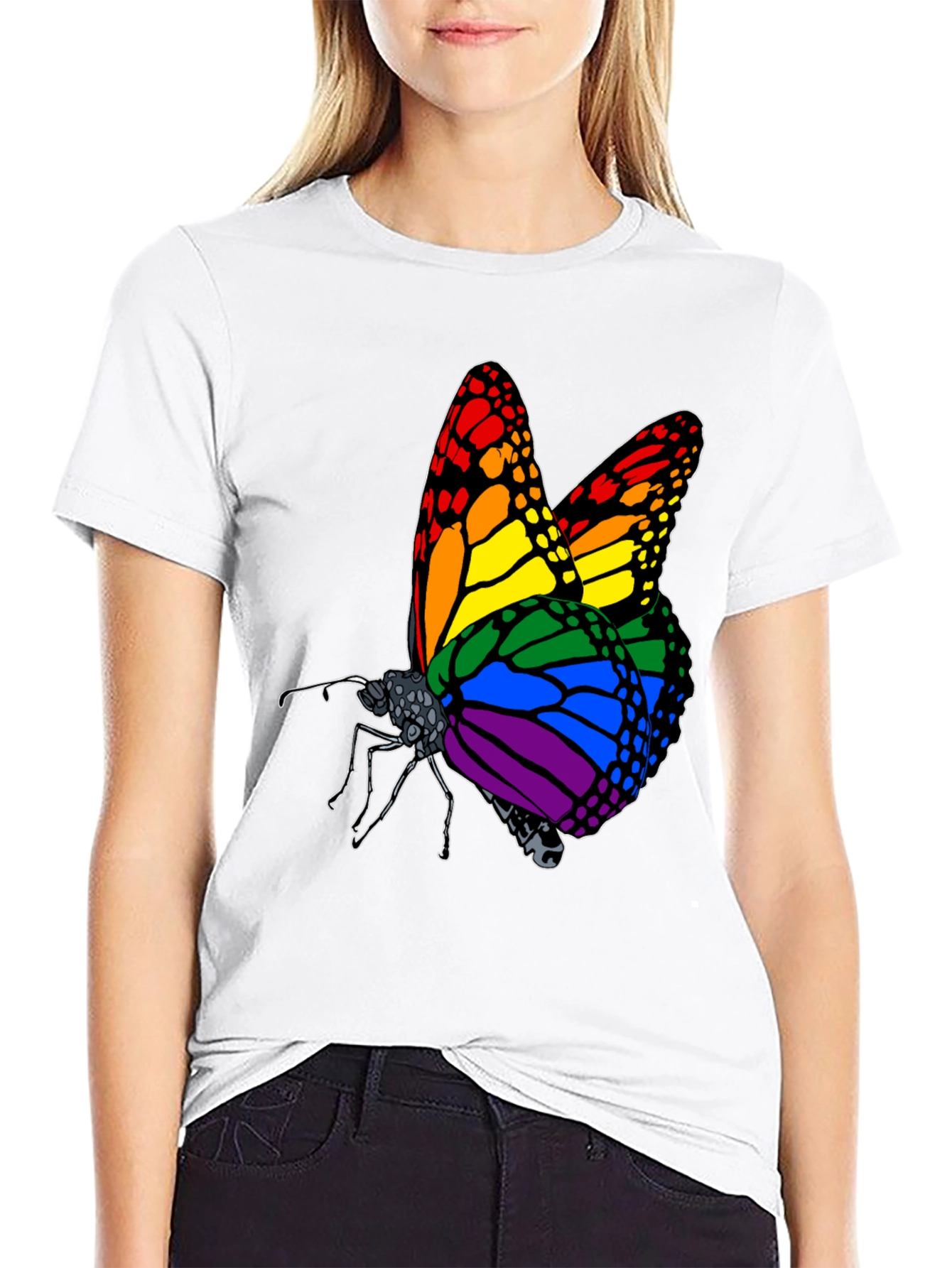 Rainbow Butterfly Graphic Tee