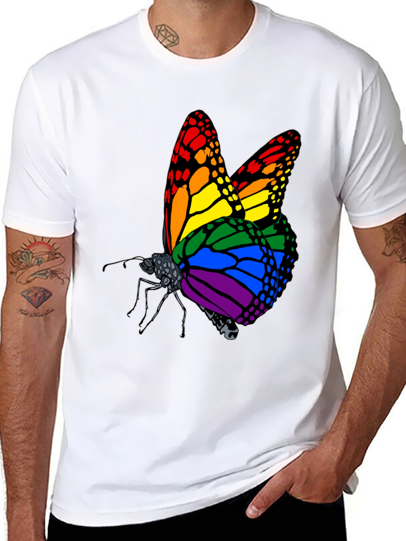Rainbow Butterfly Graphic Tee