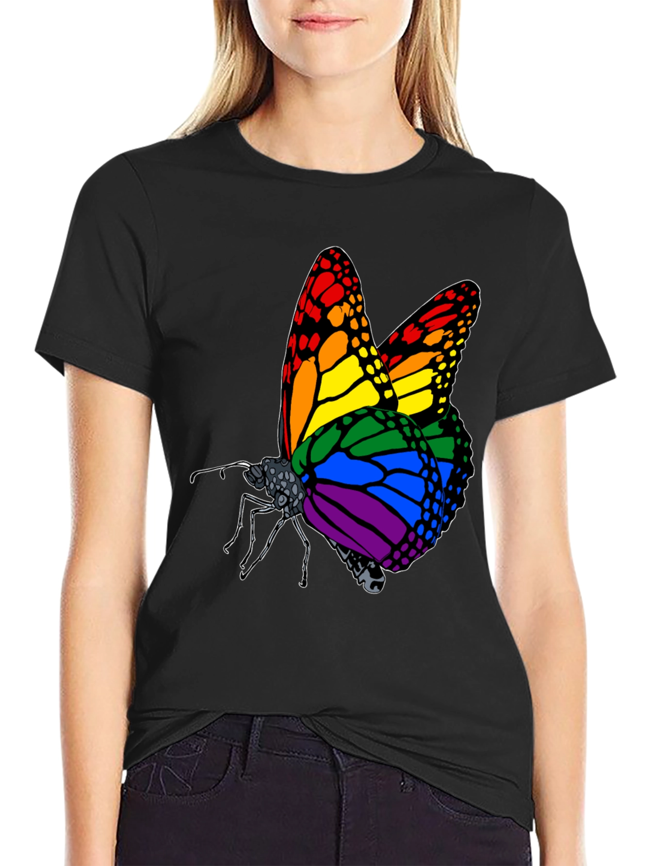 Rainbow Butterfly Graphic Tee