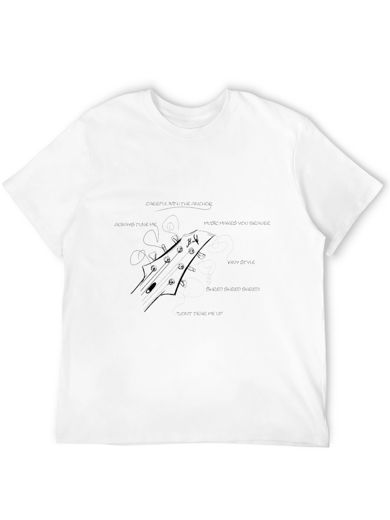 Guitar Headstock Graphic Tee - Music Lover