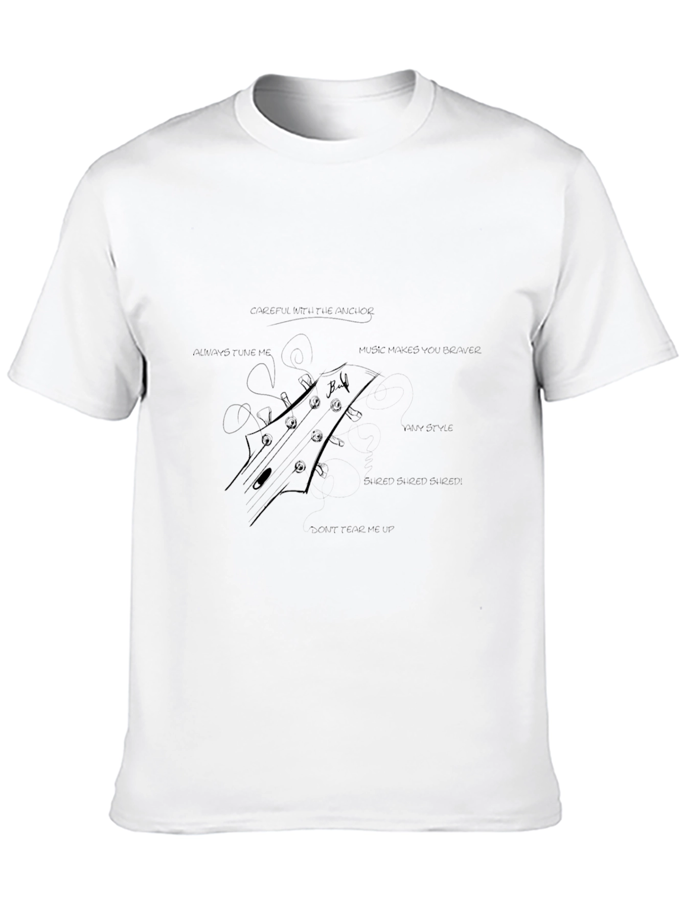 Guitar Headstock Graphic Tee - Music Lover