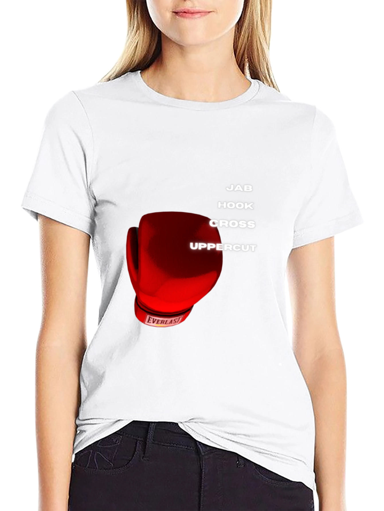 Boxing Moves Graphic T-Shirt - Jab Hook Cross Uppercut