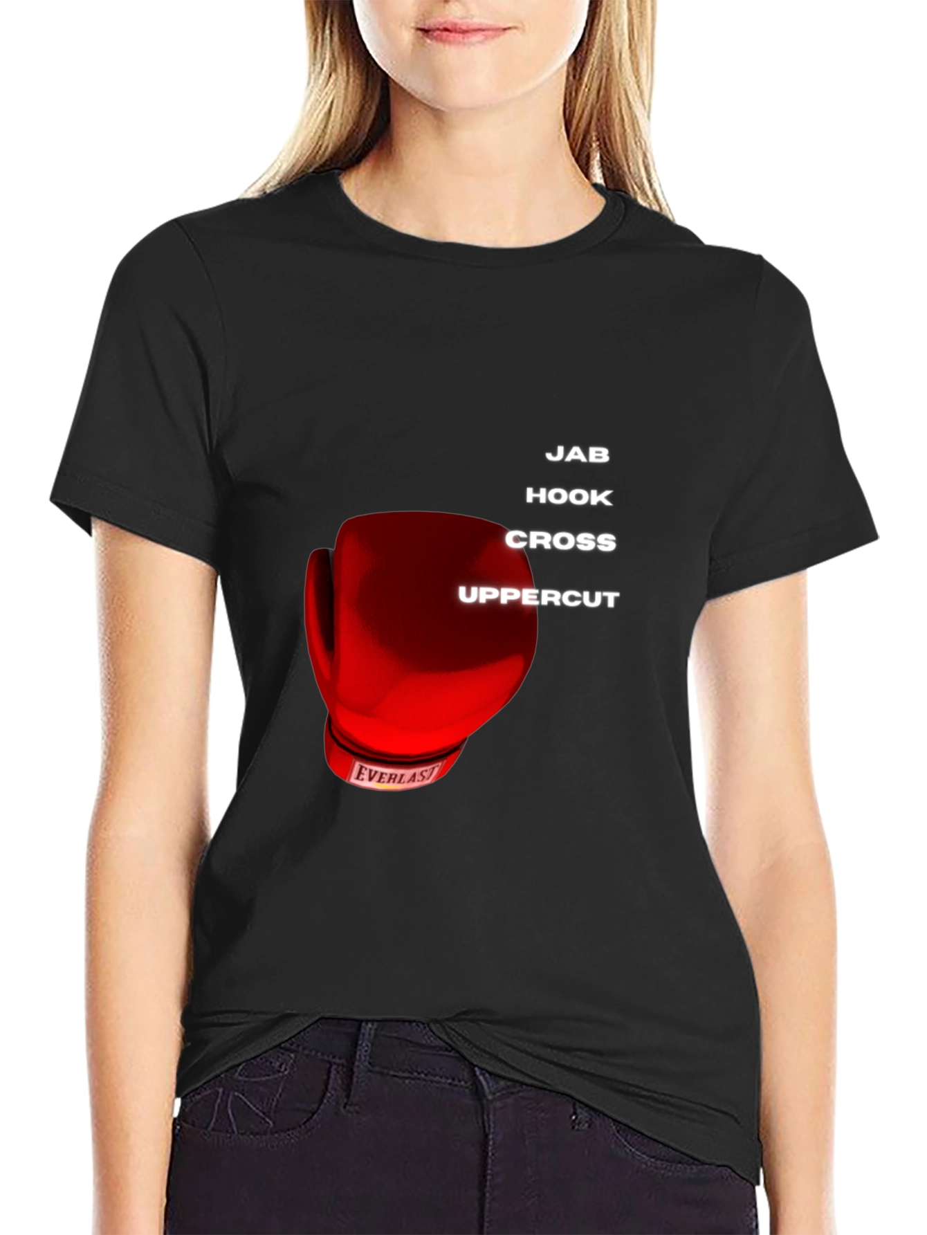 Boxing Moves Graphic T-Shirt - Jab Hook Cross Uppercut