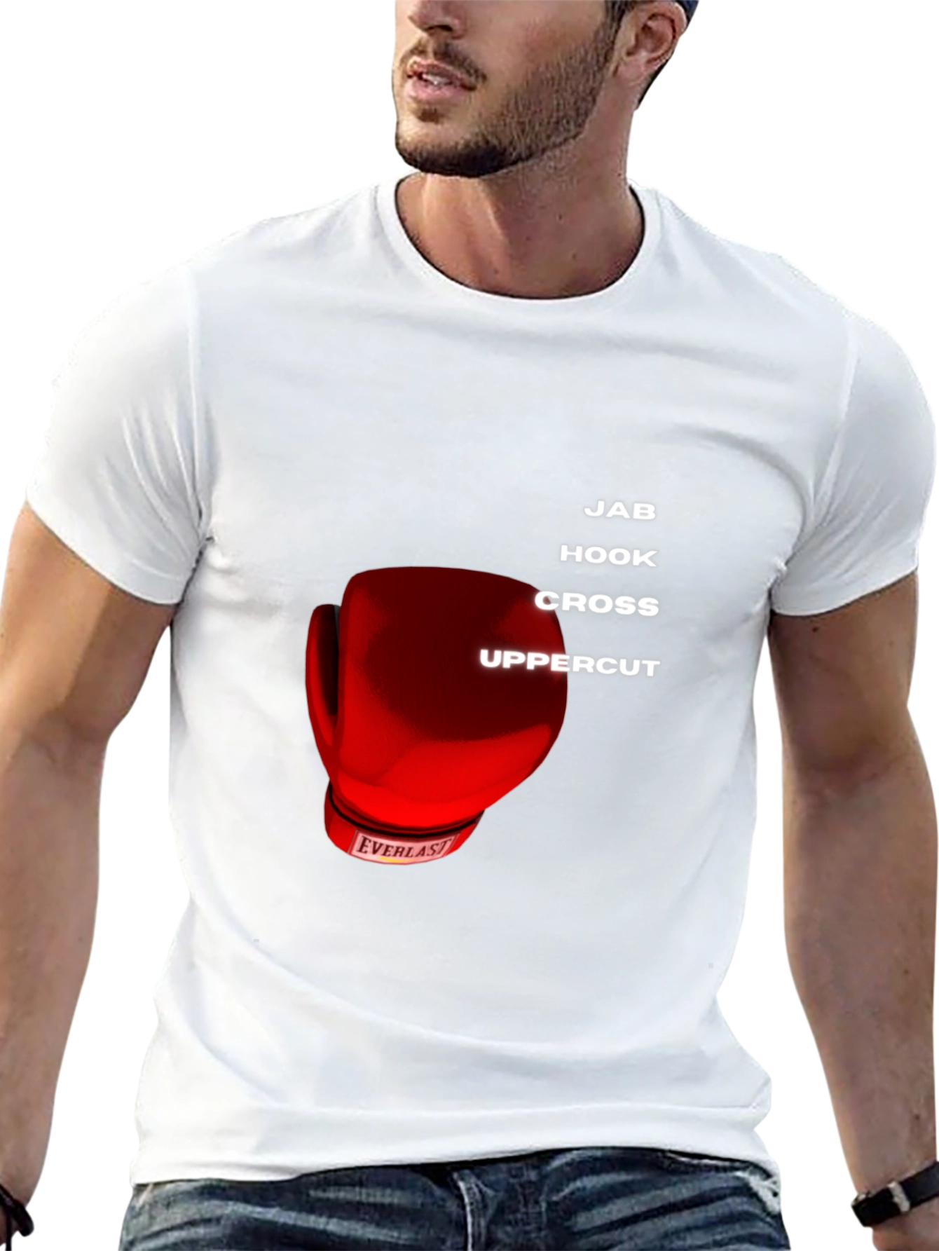 Boxing Moves Graphic T-Shirt - Jab Hook Cross Uppercut