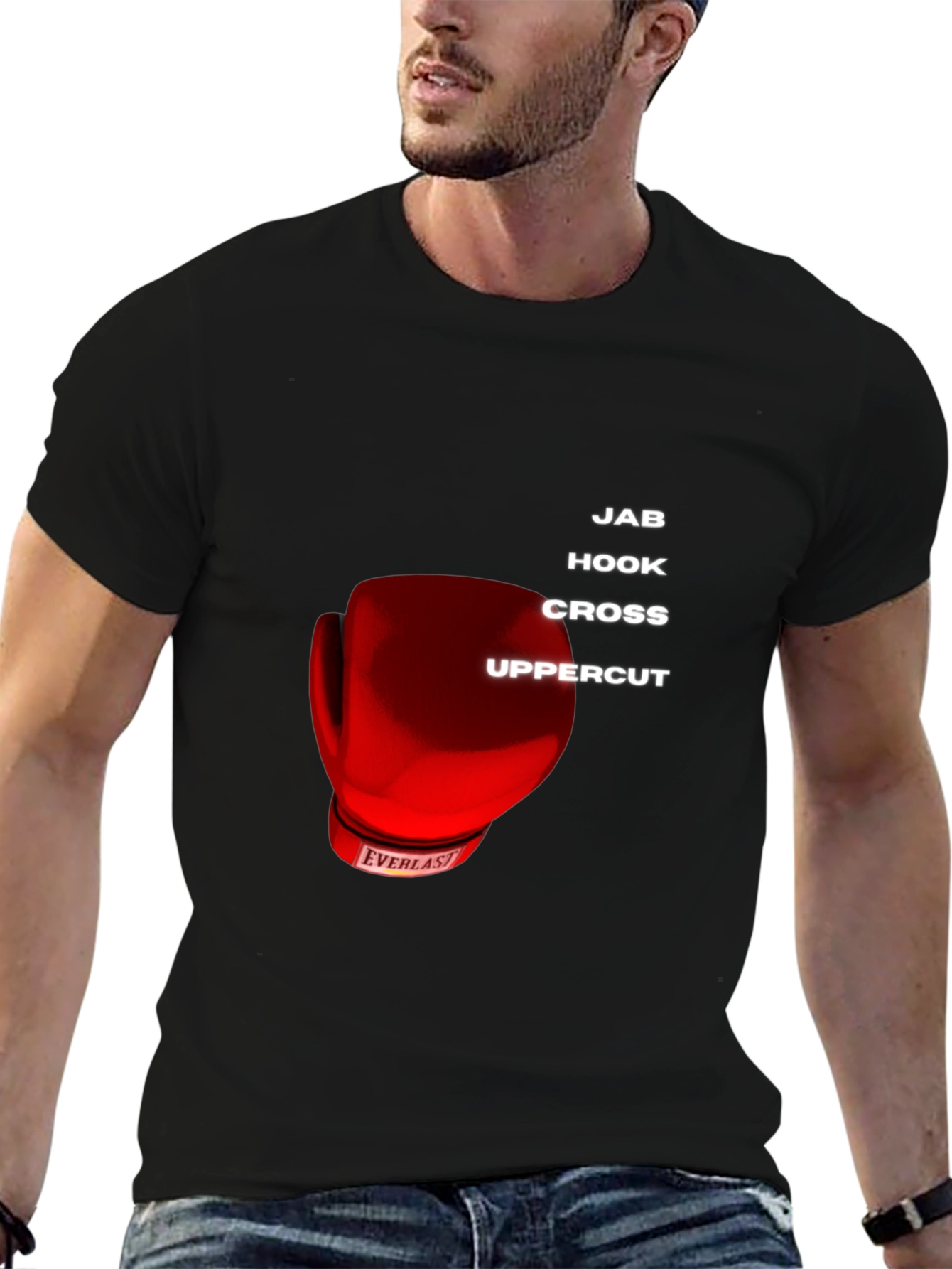 Boxing Moves Graphic T-Shirt - Jab Hook Cross Uppercut