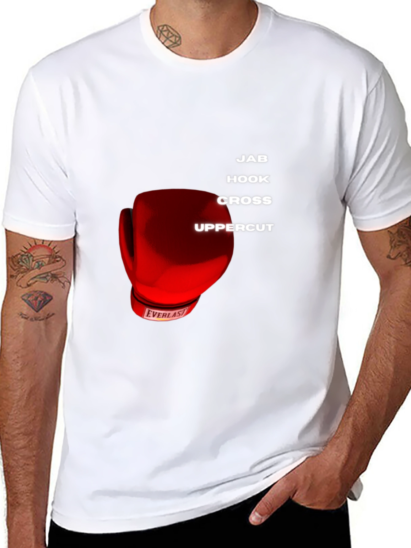 Boxing Moves Graphic T-Shirt - Jab Hook Cross Uppercut