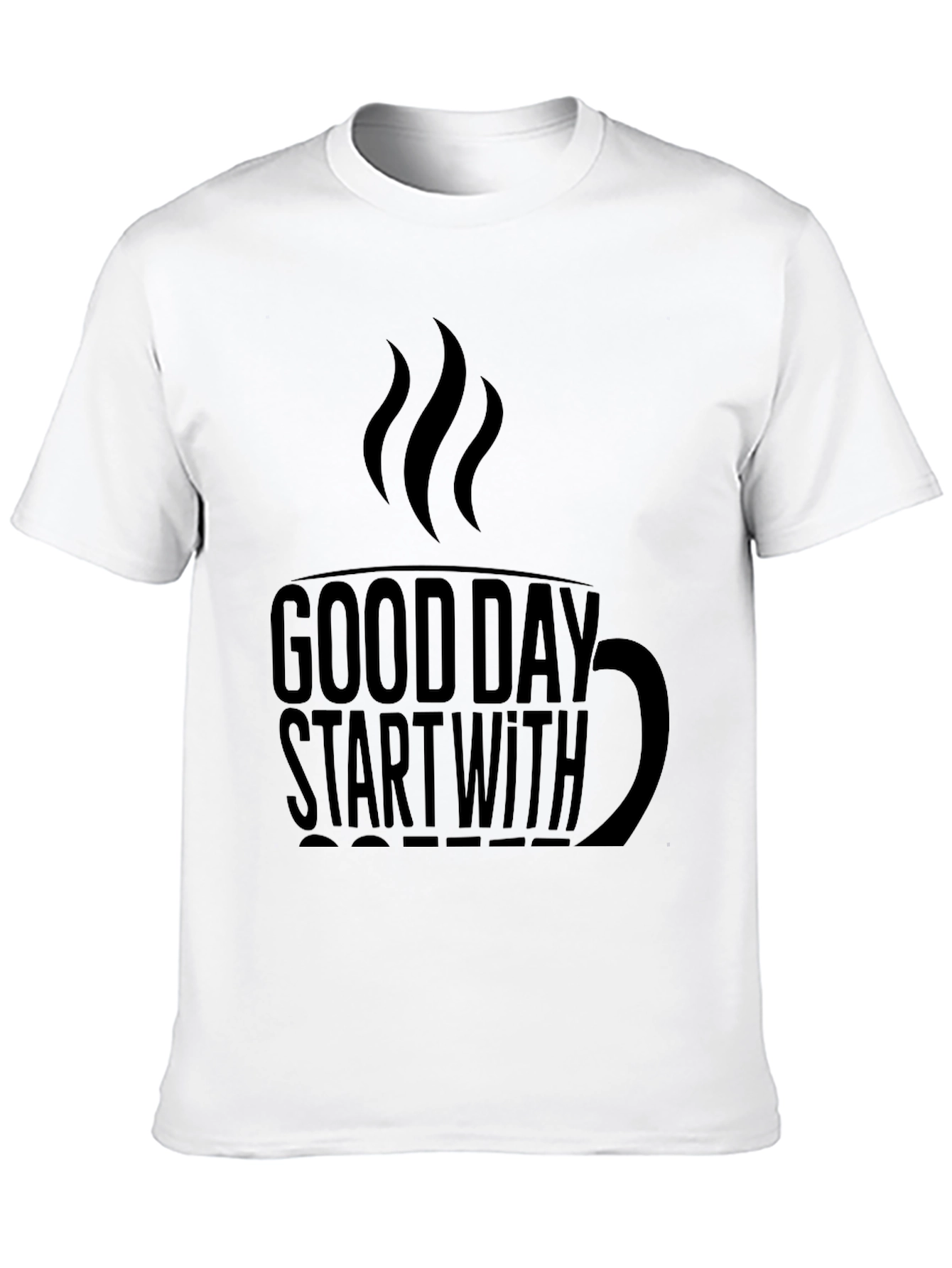 Good Day Start With Coffee Black Tee Shirt