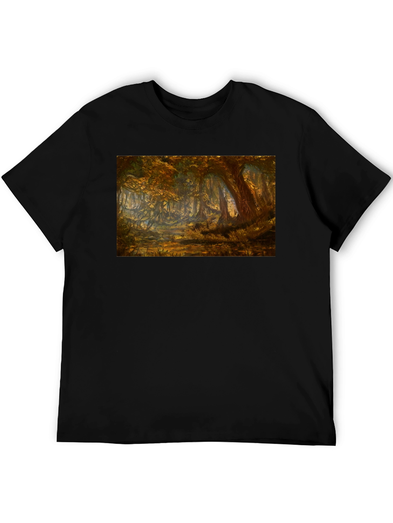 Forest Scene Black T-Shirt