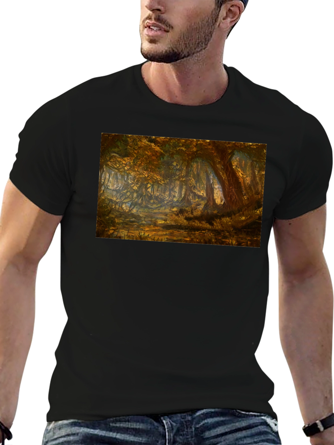 Forest Scene Black T-Shirt