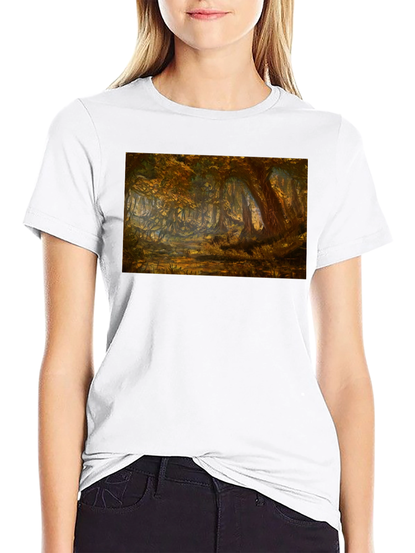 Forest Scene Black T-Shirt