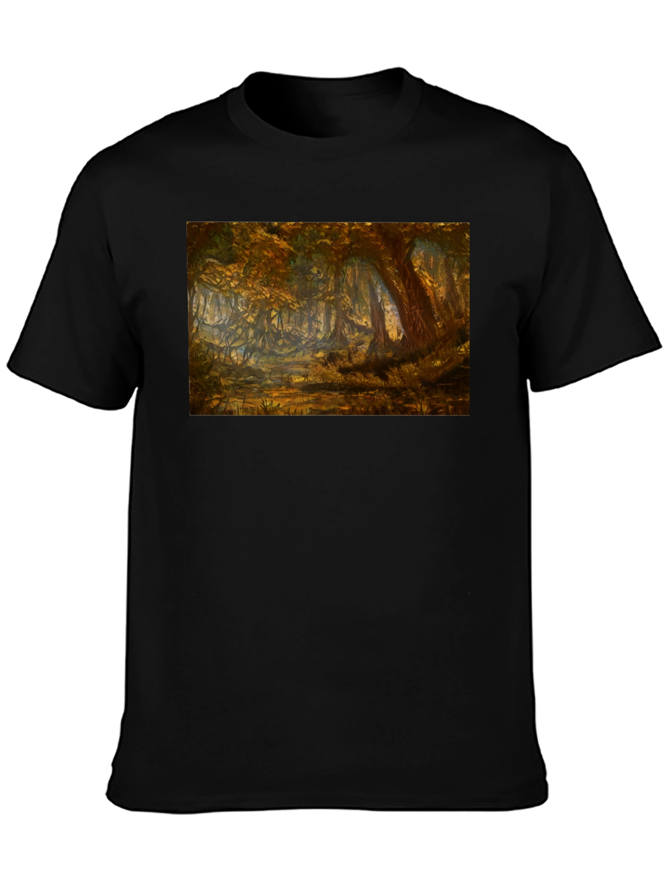 Forest Scene Black T-Shirt
