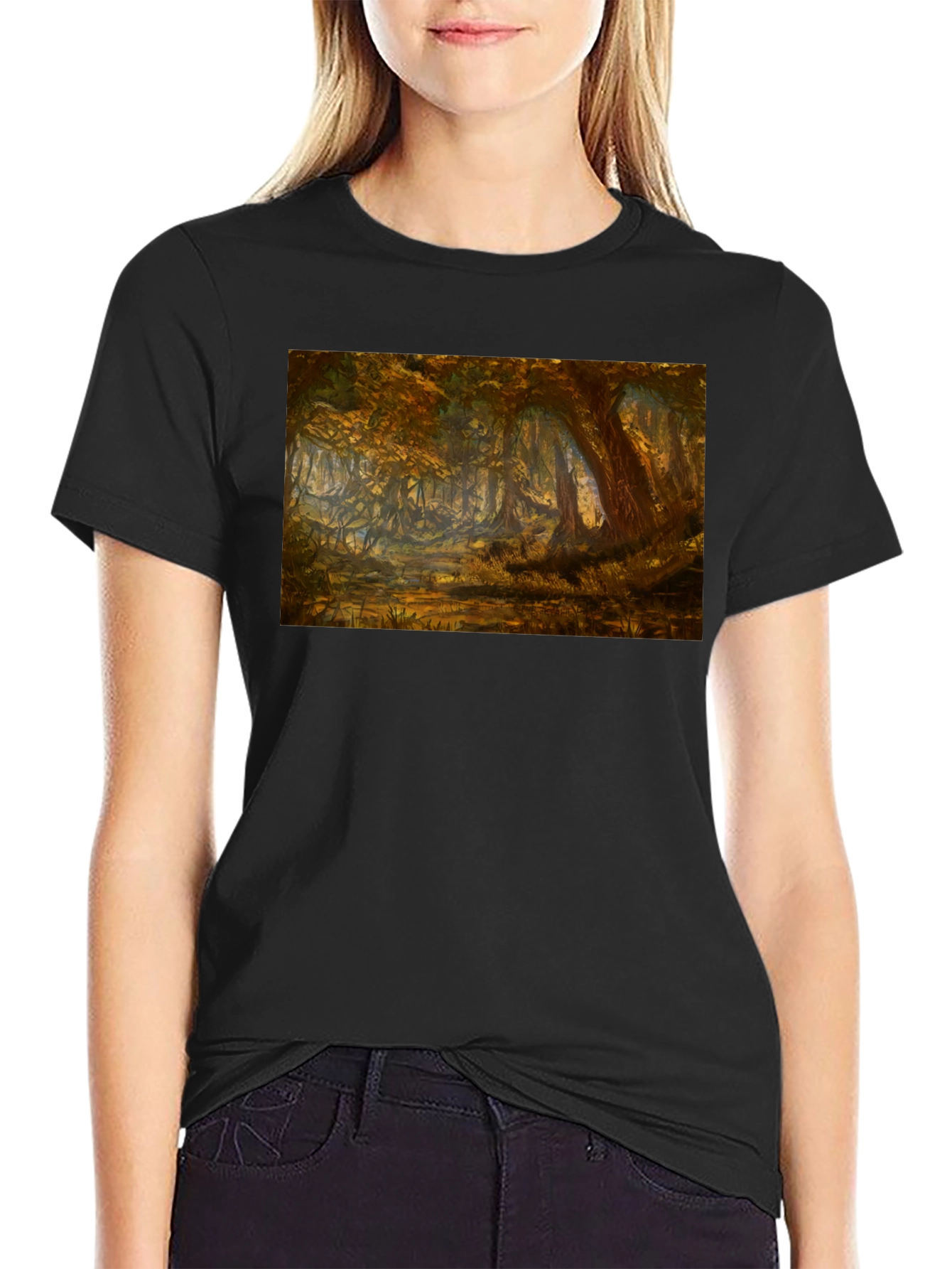 Forest Scene Black T-Shirt