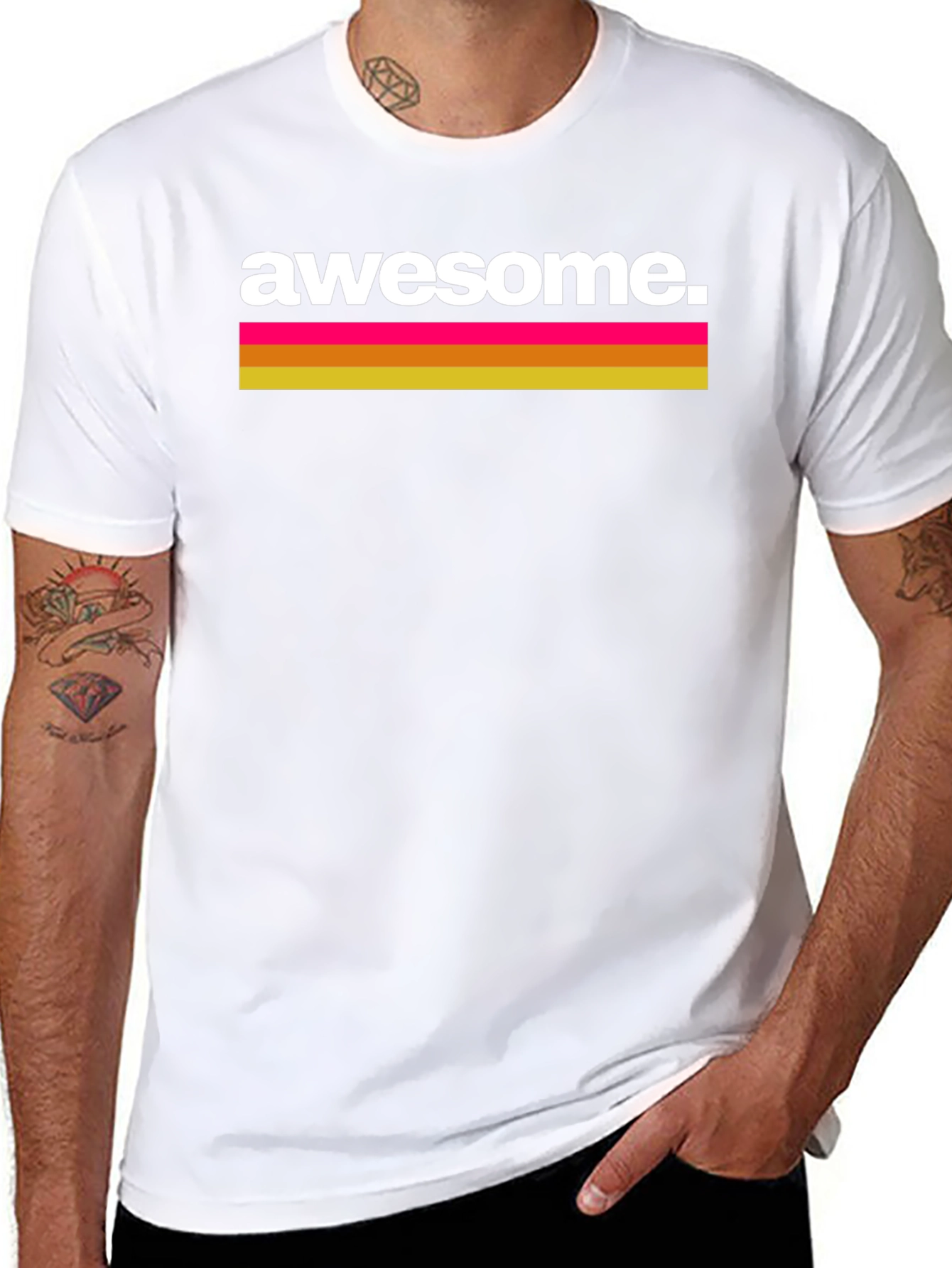 Awesome Retro Graphic Tee - Black Cotton T-Shirt