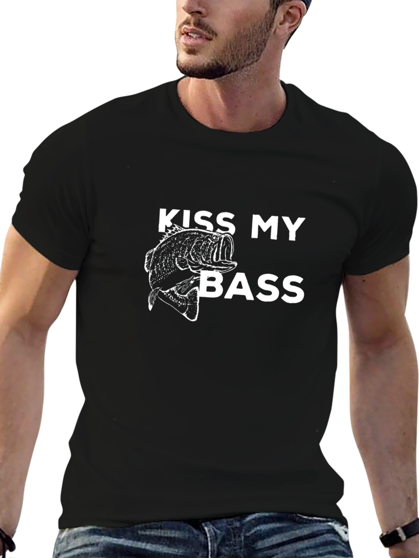 Kiss My Bass T-Shirt - Funny Fishing Tee