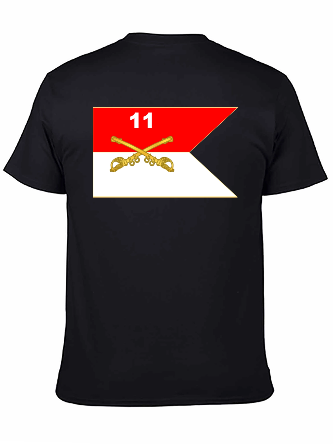 Black T-Shirt with Cavalry Guidon Design