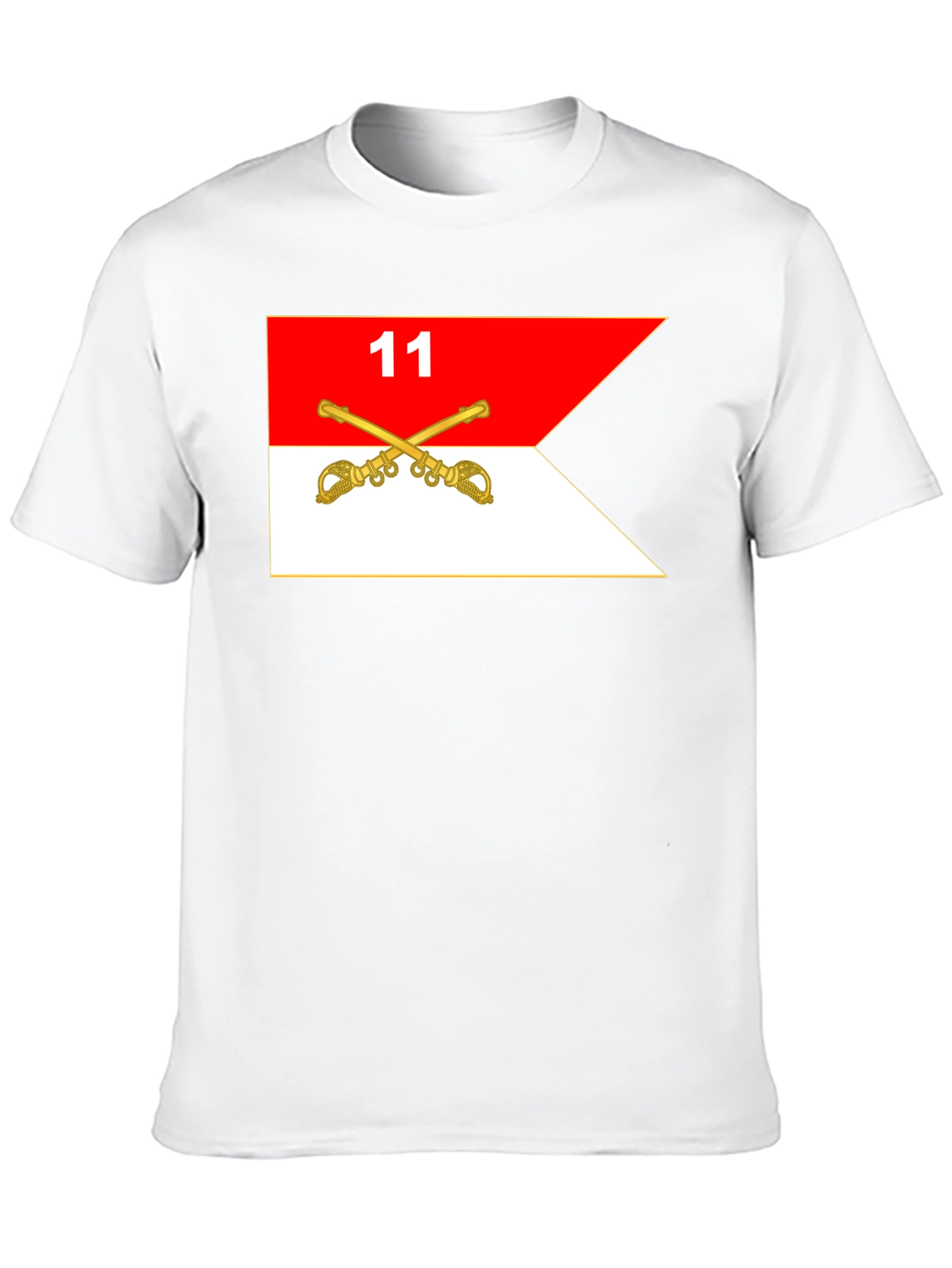 Black T-Shirt with Cavalry Guidon Design