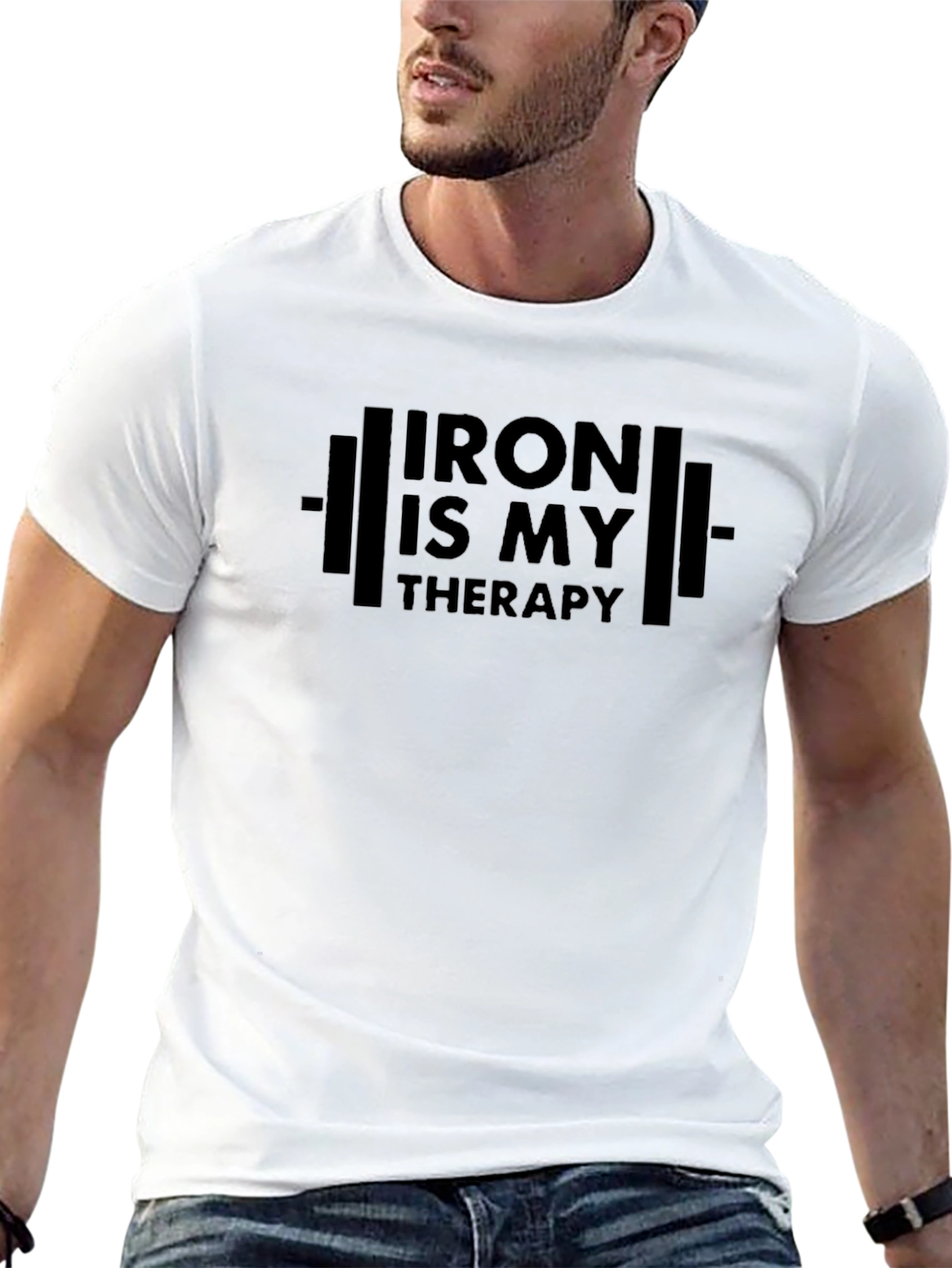 Iron Is My Therapy Black T-Shirt