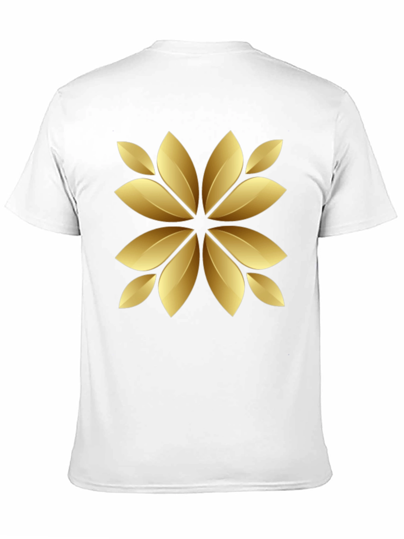 Golden Floral Print Black T-Shirt