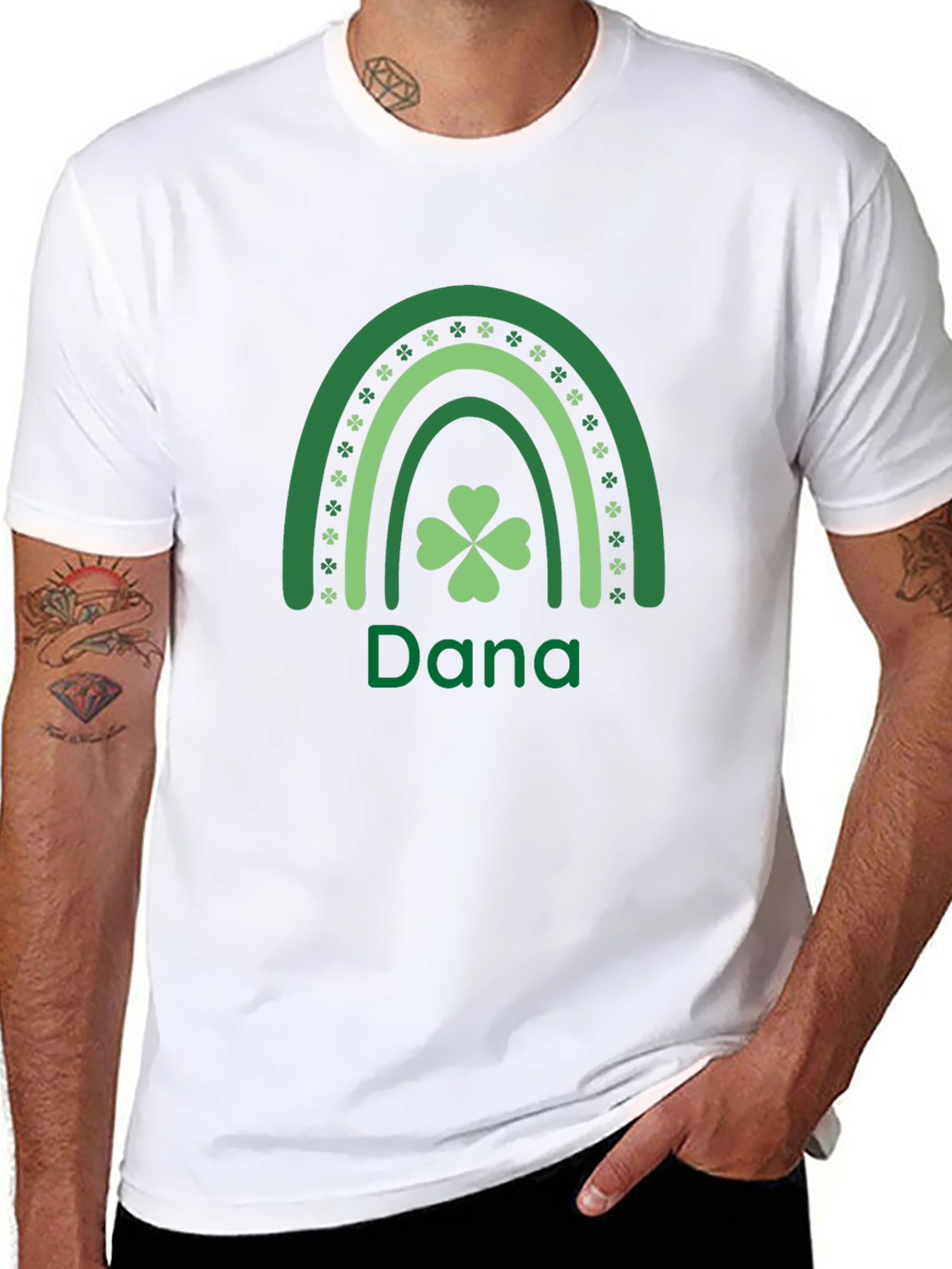 St. Patricks Day Personalized Rainbow Shamrock T-Shirt