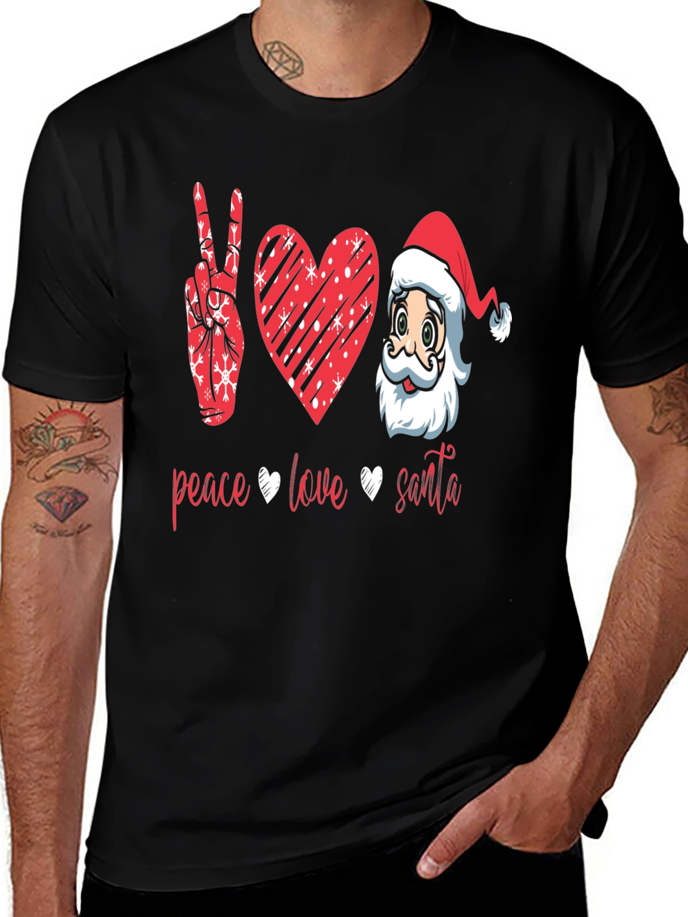 Peace Love Santa Graphic T-Shirt