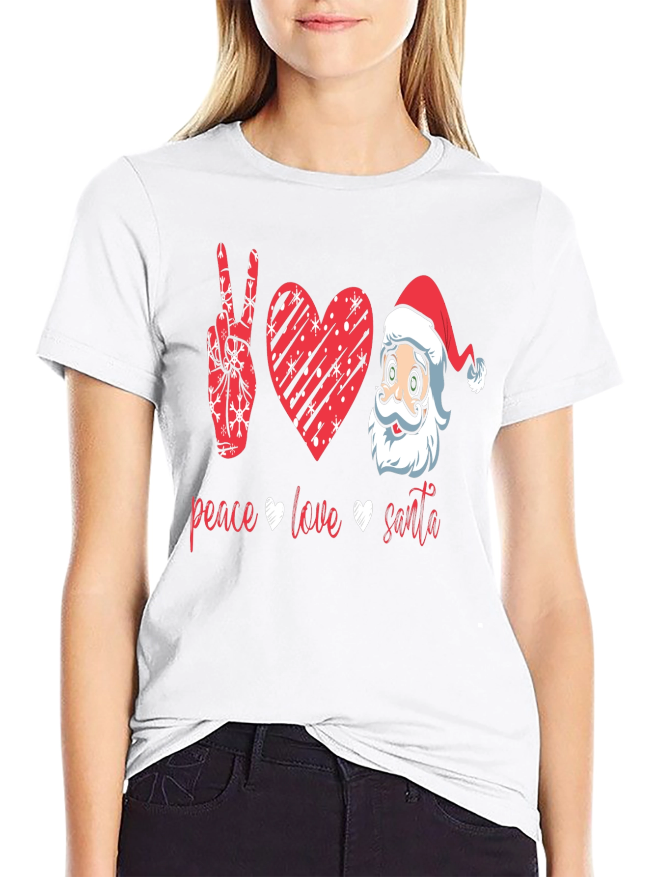 Peace Love Santa Graphic T-Shirt