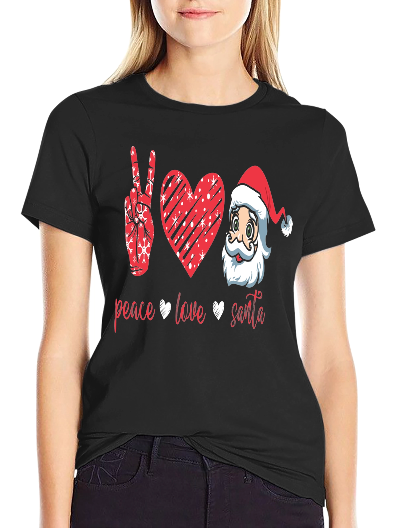 Peace Love Santa Graphic T-Shirt
