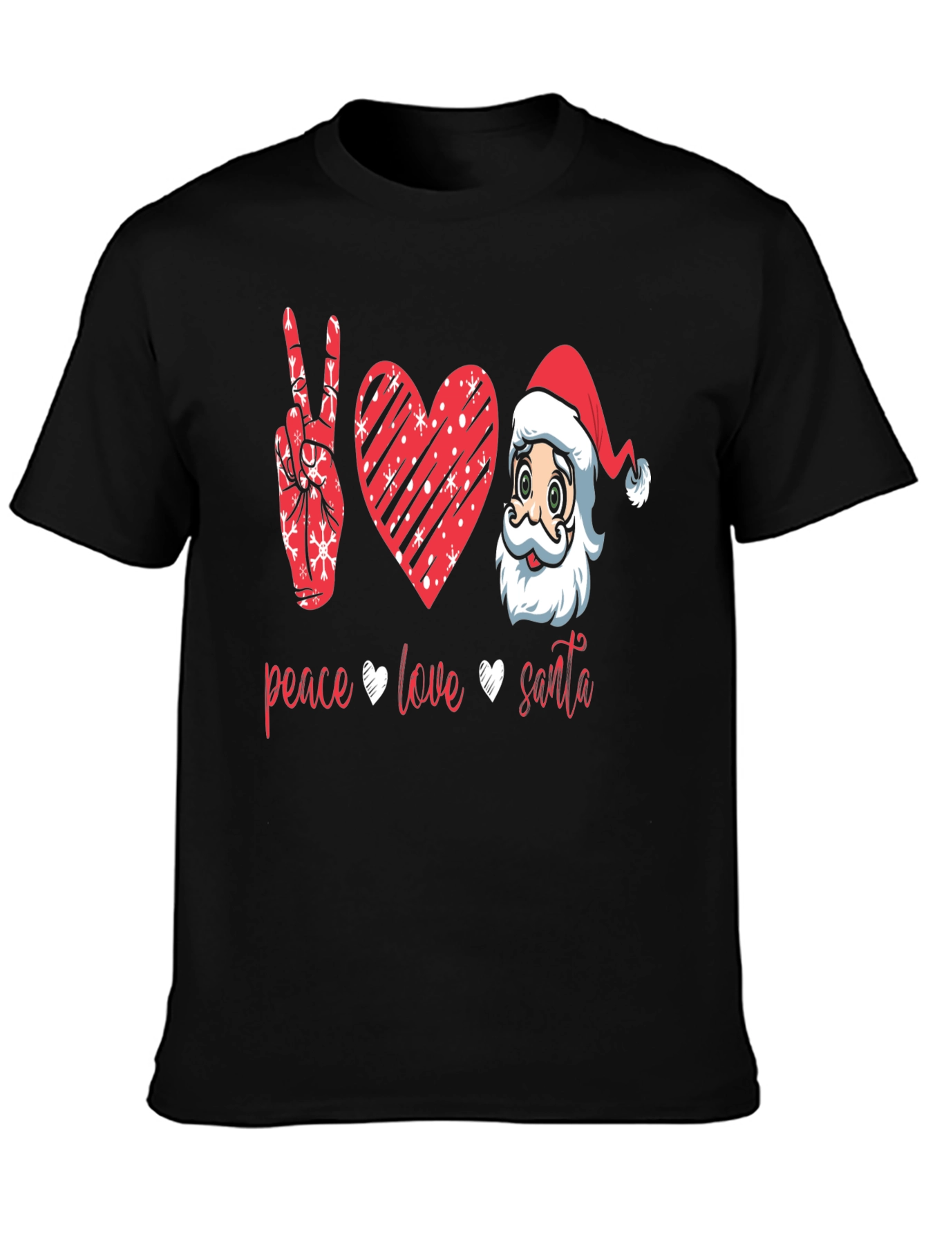 Peace Love Santa Graphic T-Shirt