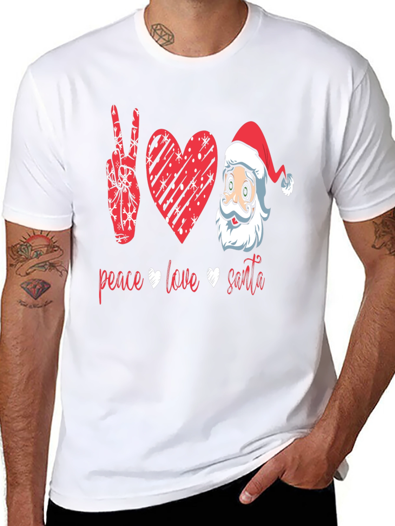 Peace Love Santa Graphic T-Shirt