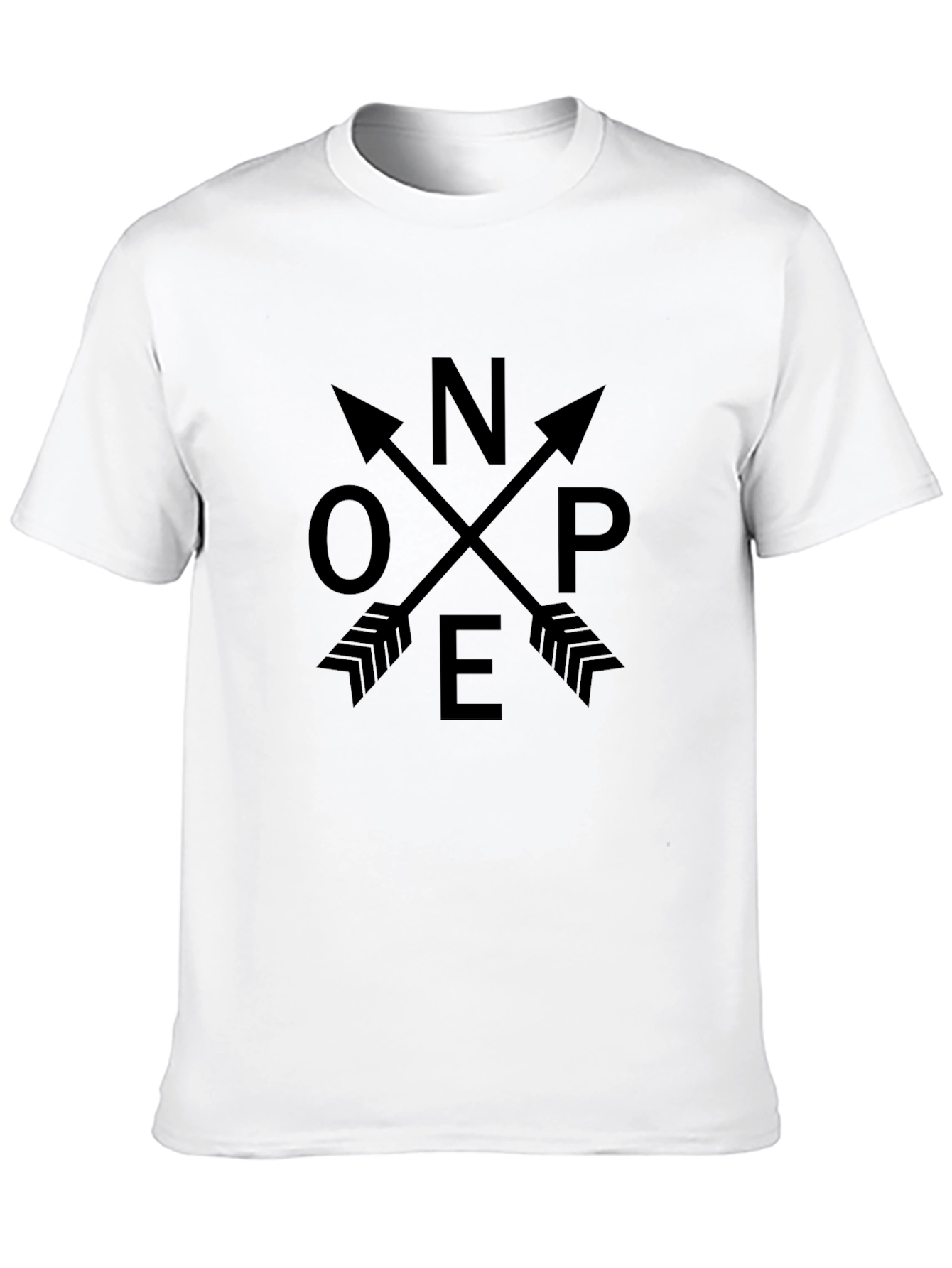 Novelty NOPE Arrow Graphic Print Black T-Shirt