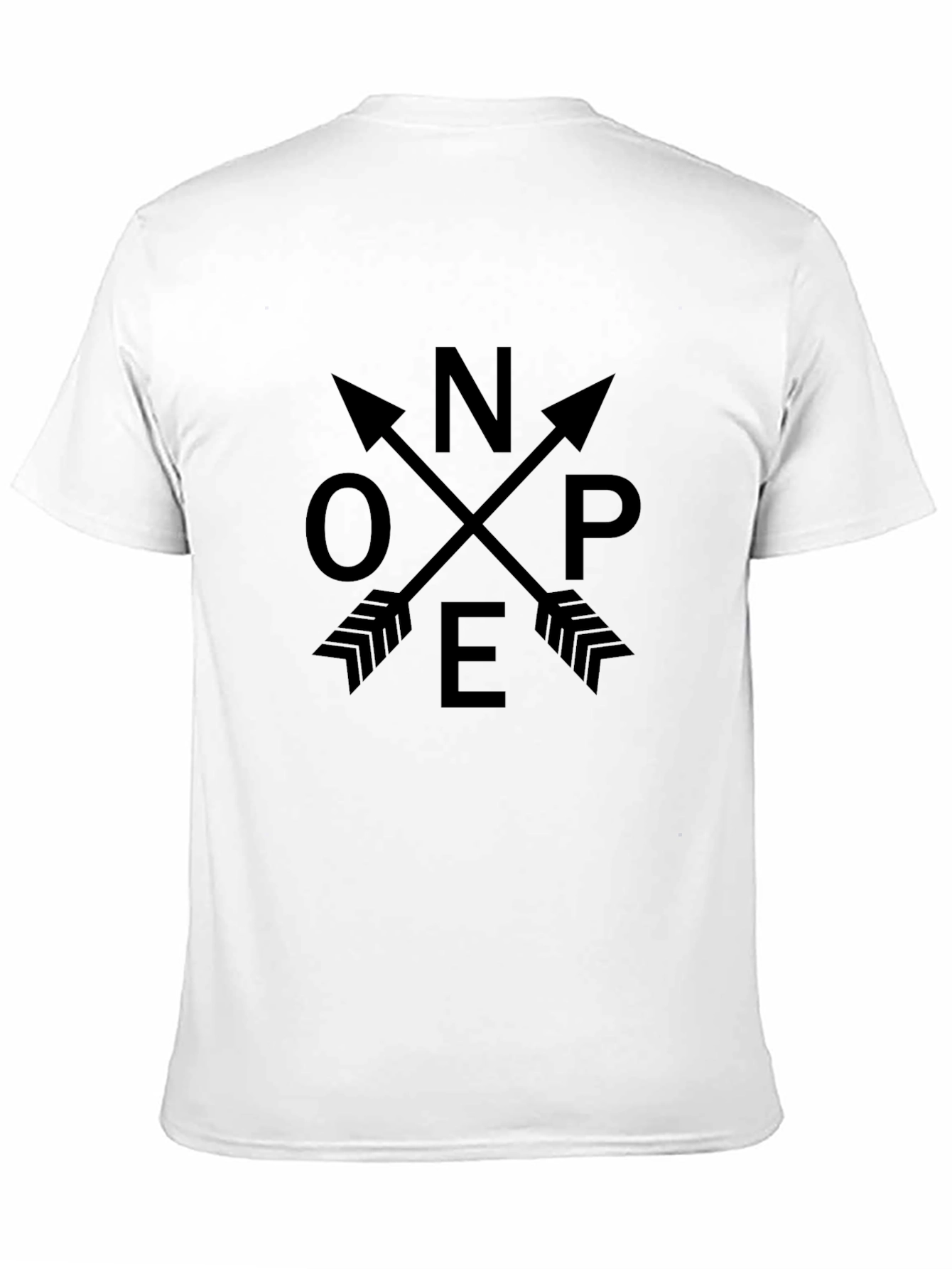 Novelty NOPE Arrow Graphic Print Black T-Shirt