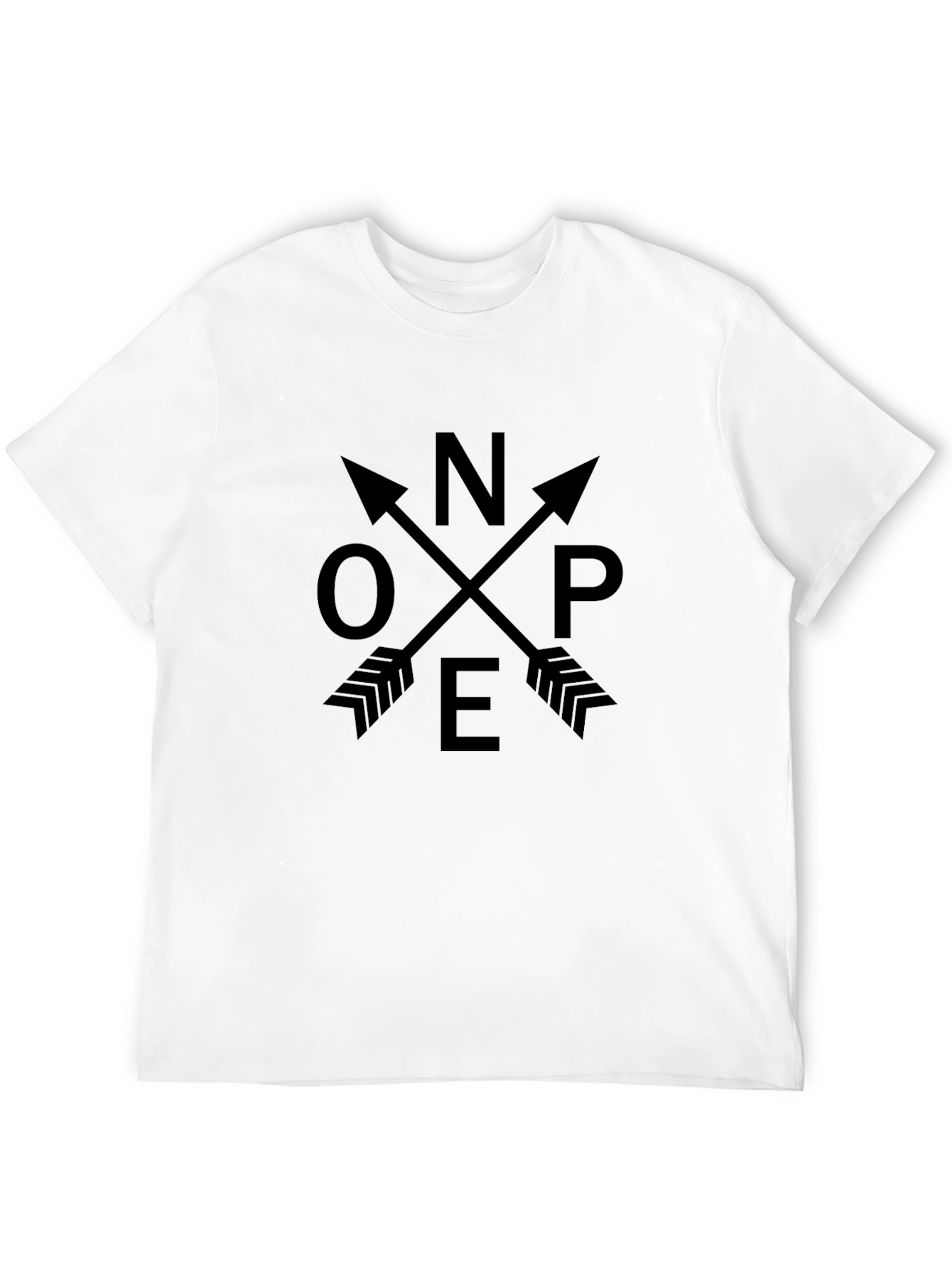 Novelty NOPE Arrow Graphic Print Black T-Shirt