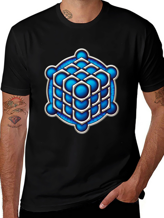 Abstract Geometric Cube Graphic T-Shirt