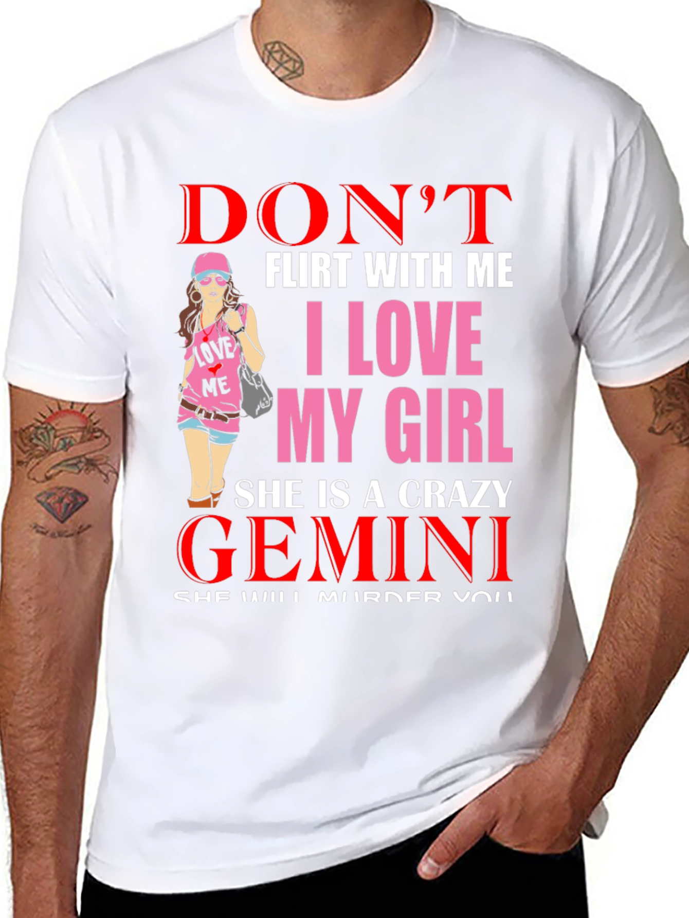 Dont Flirt I Love My Girl Crazy Gemini T-Shirt