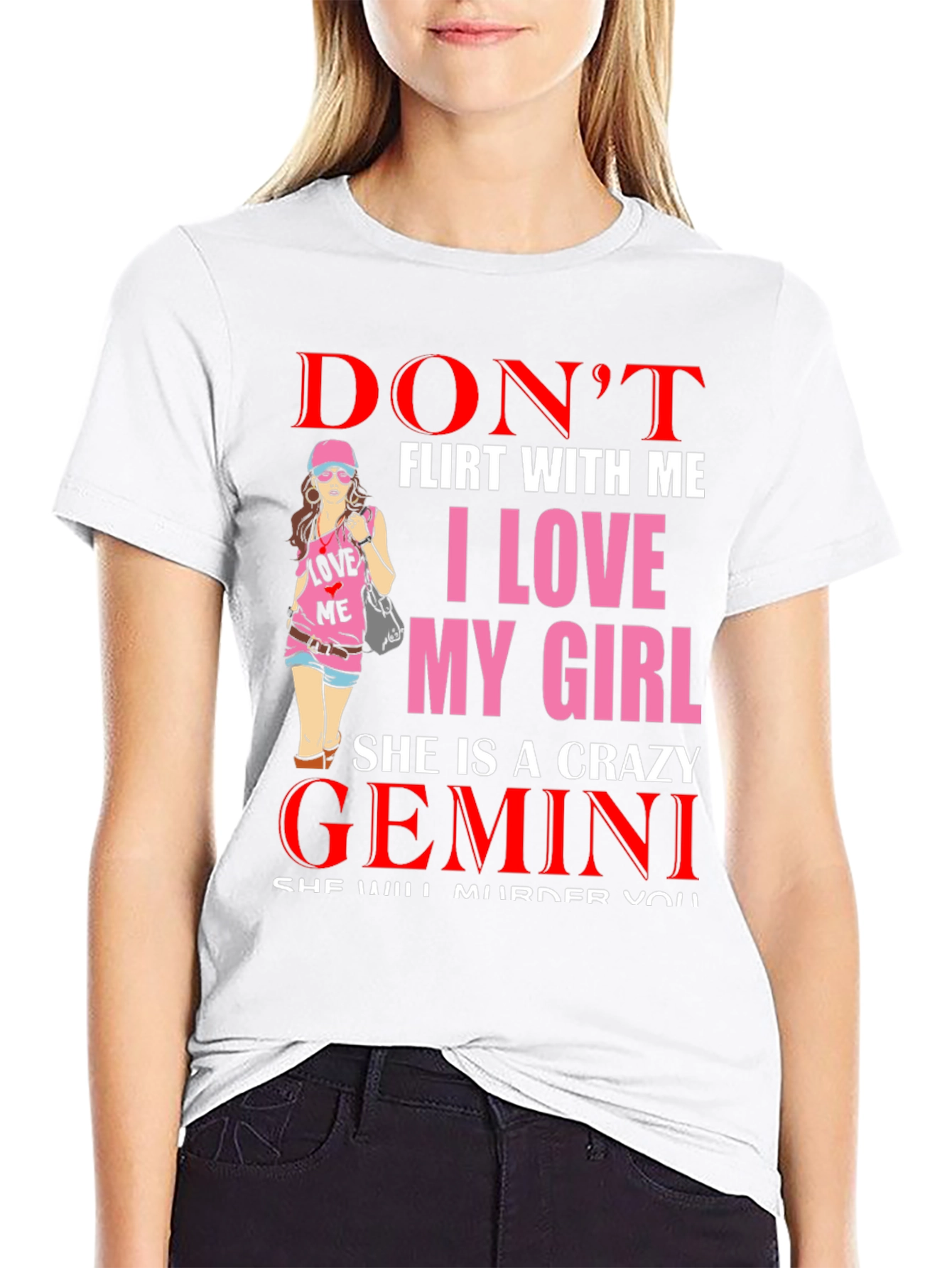 Dont Flirt I Love My Girl Crazy Gemini T-Shirt