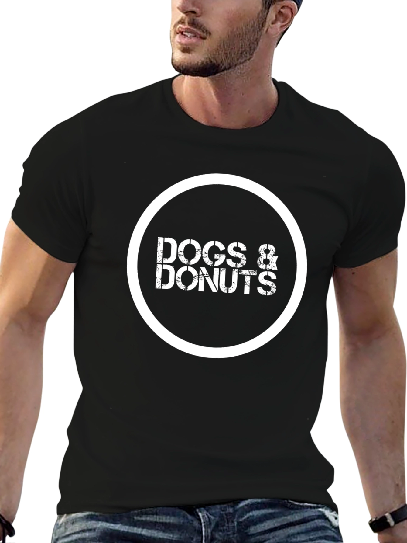 Dogs & Donuts Black Graphic Tee