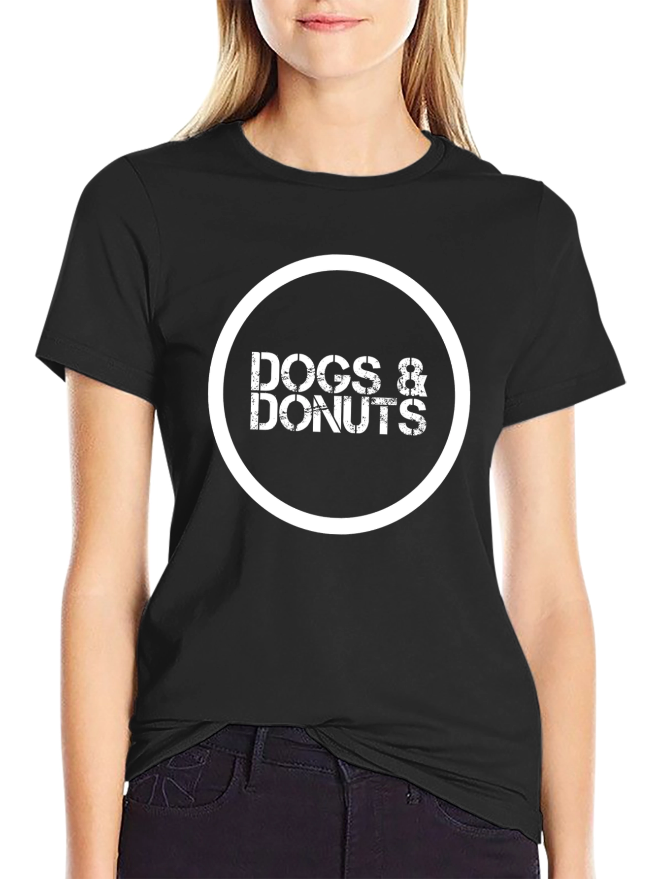 Dogs & Donuts Black Graphic Tee