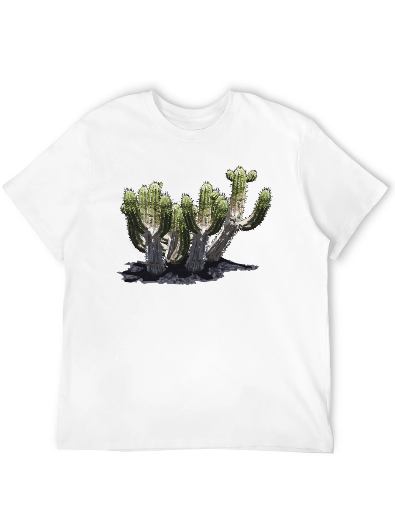 Cactus Graphic Print Black T-Shirt