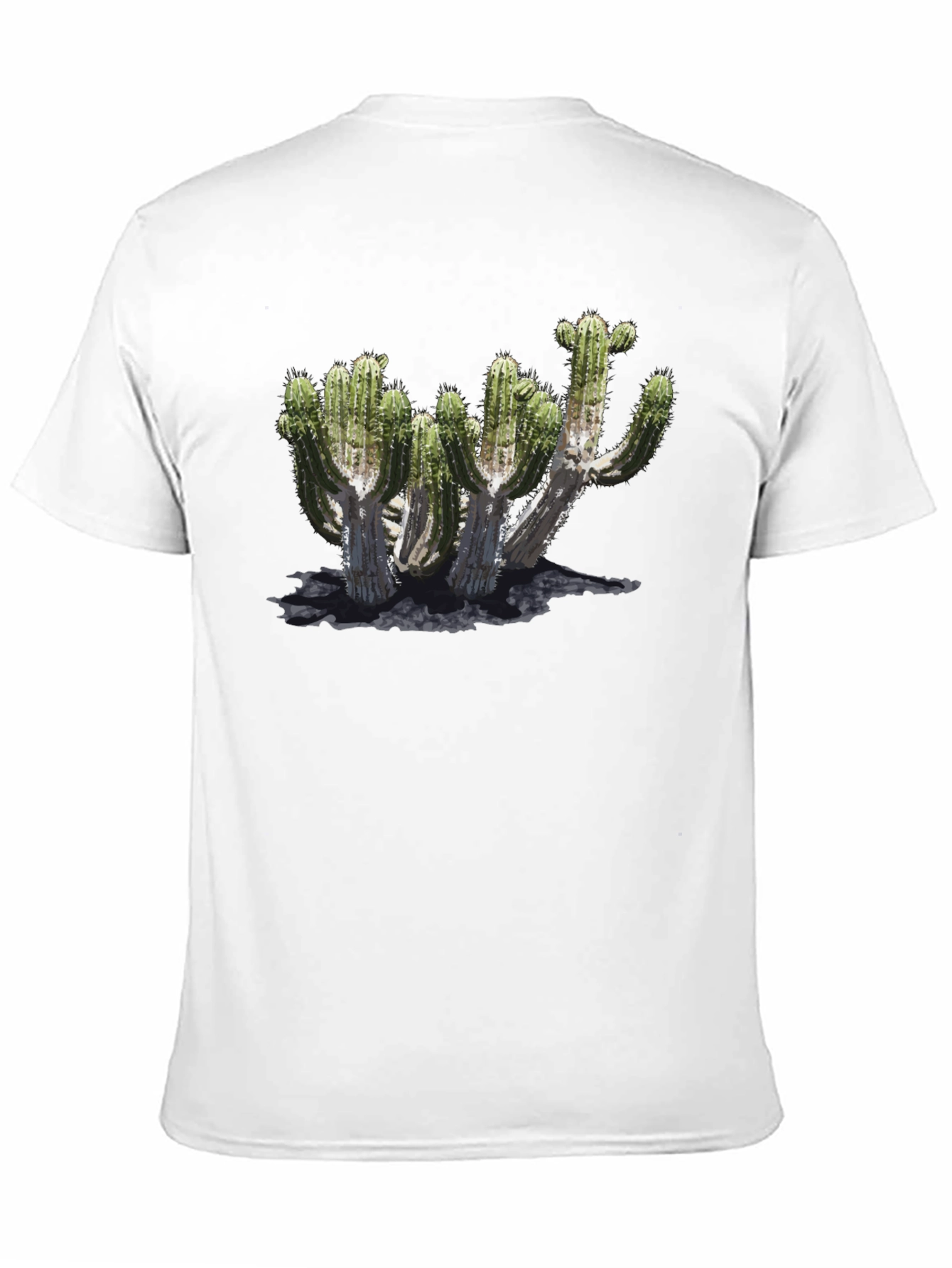 Cactus Graphic Print Black T-Shirt