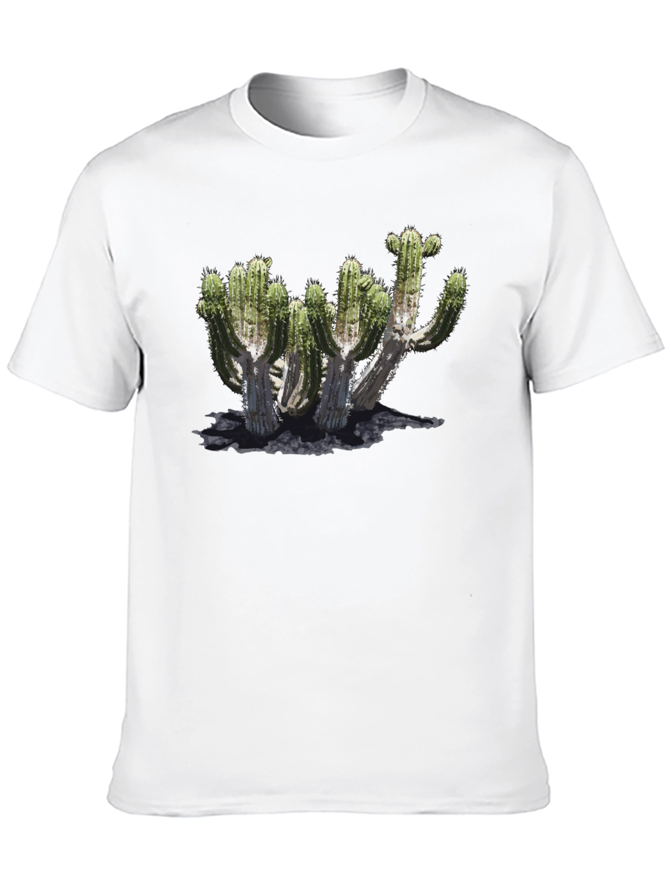 Cactus Graphic Print Black T-Shirt