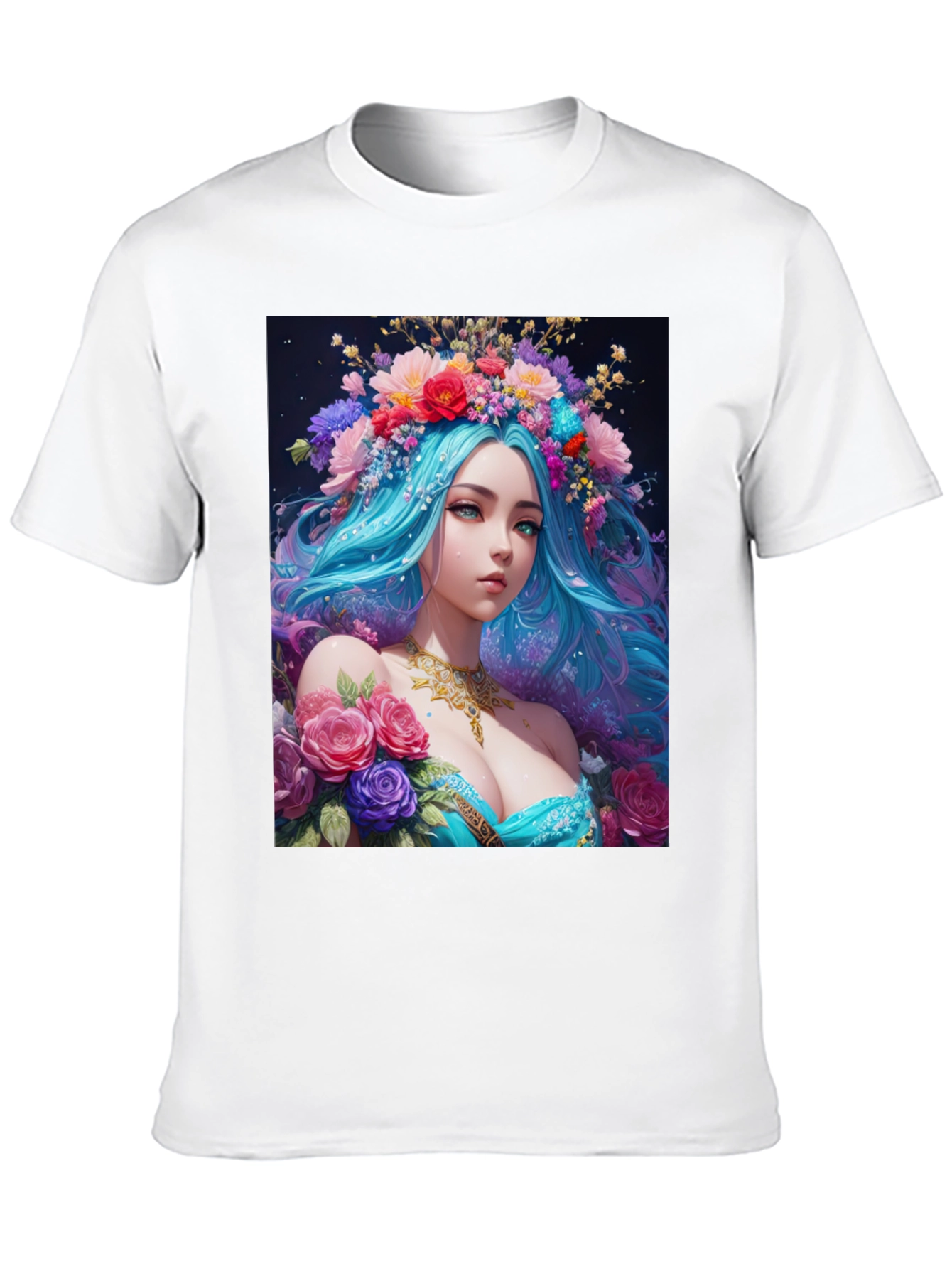 Floral Goddess Graphic T-Shirt - Black