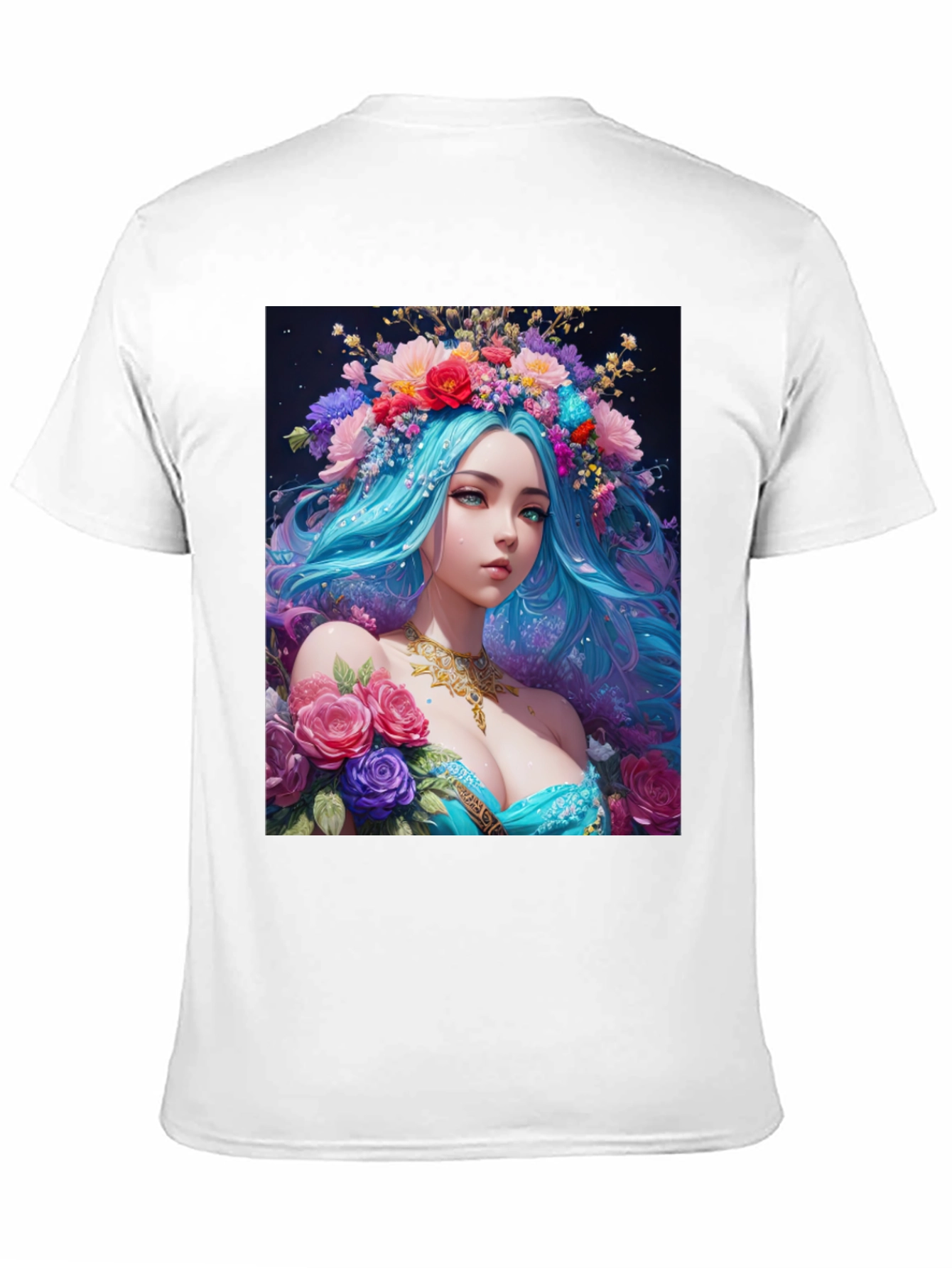 Floral Goddess Graphic T-Shirt - Black