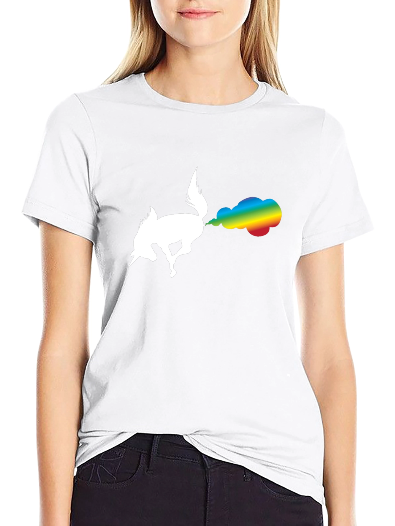 Unicorn Rainbow Fart Black T-Shirt