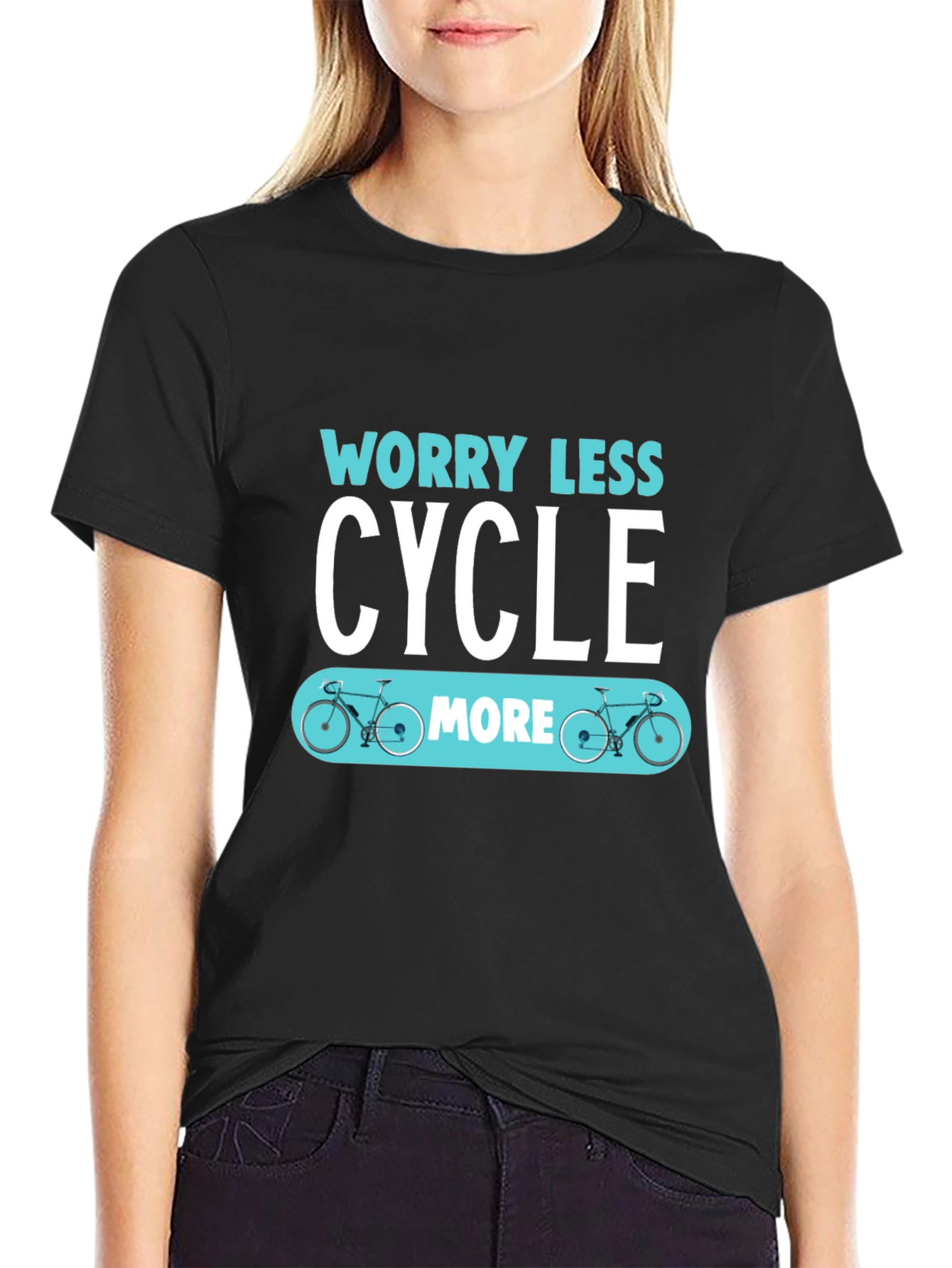 Worry Less Cycle More Graphic T-Shirt