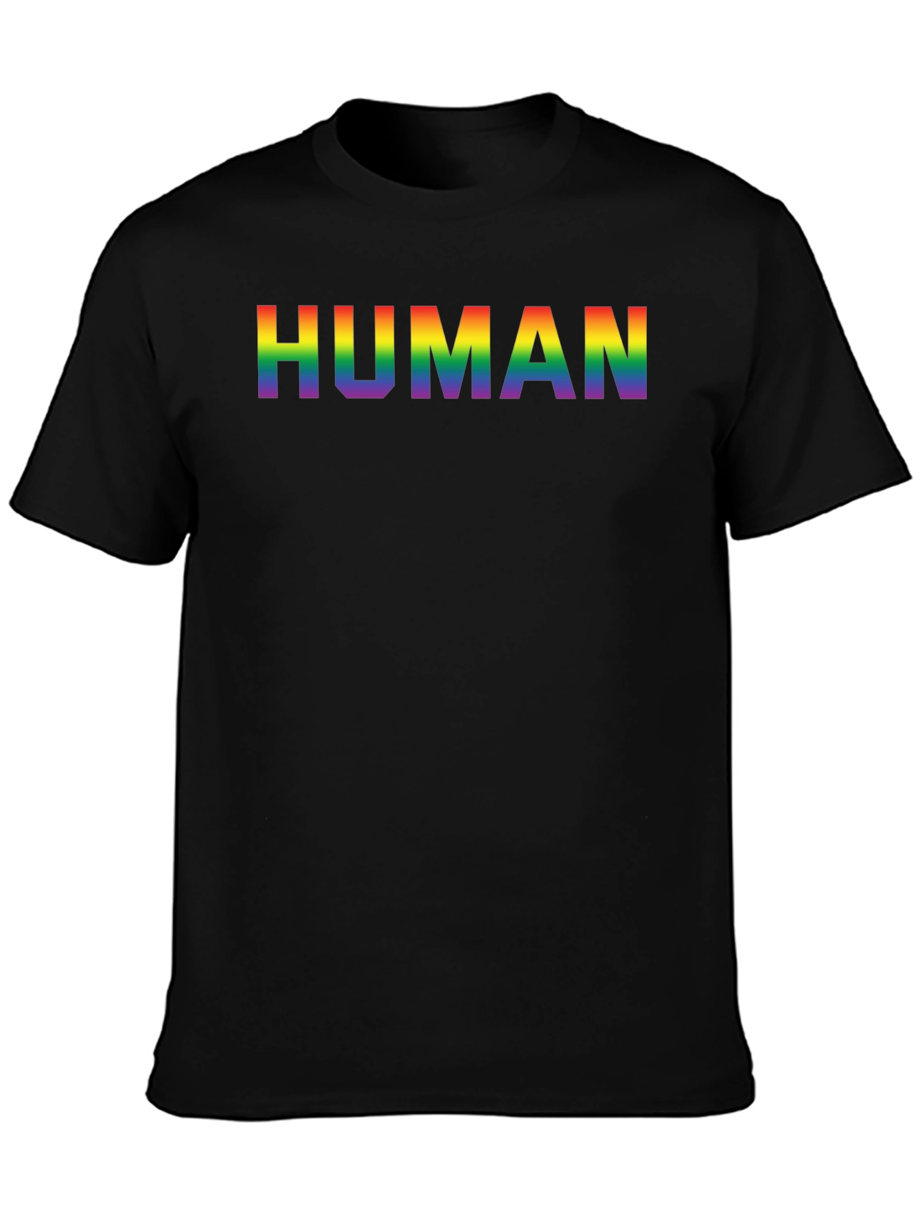 Rainbow HUMAN Graphic Black T-Shirt