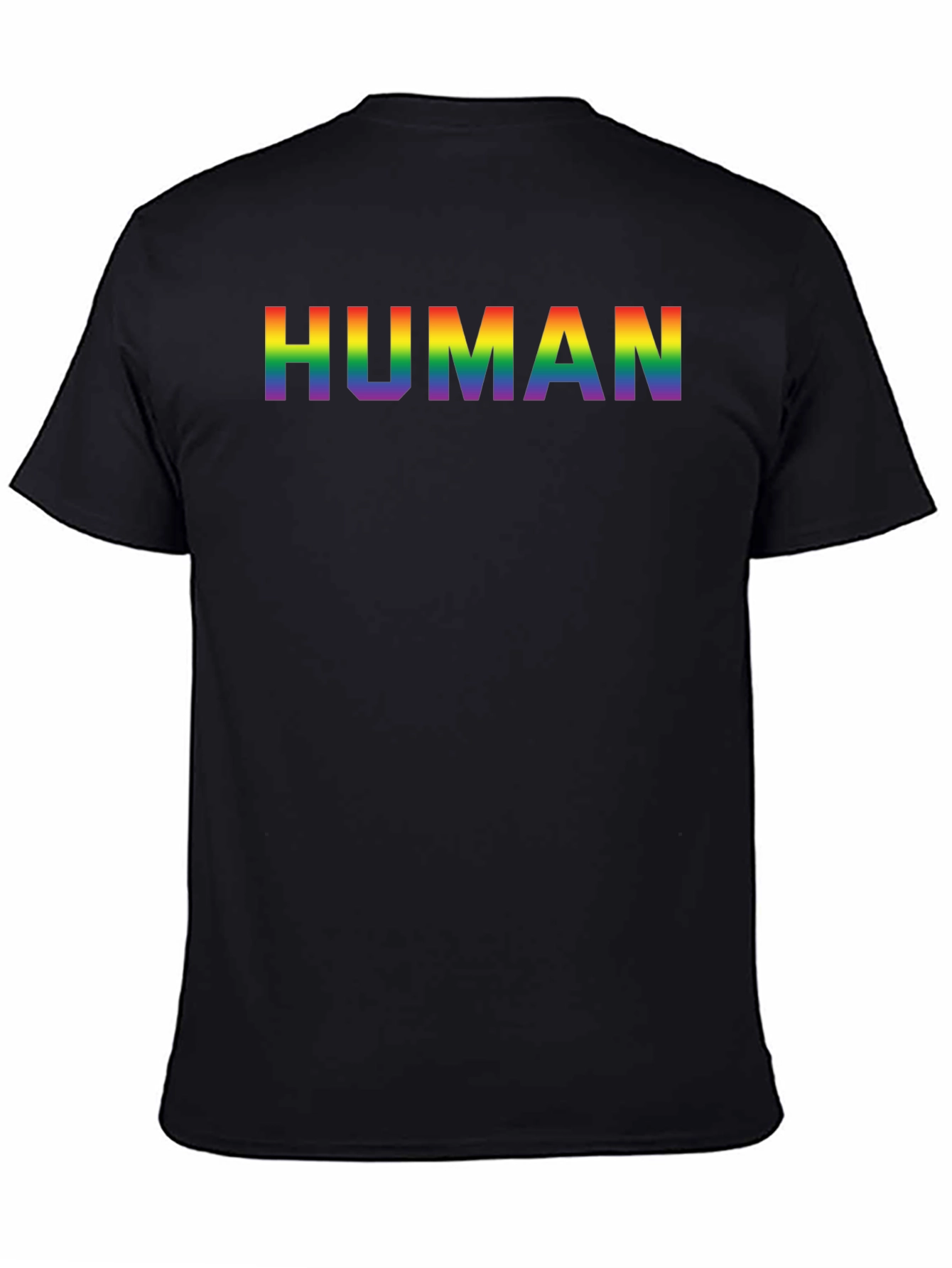 Rainbow HUMAN Graphic Black T-Shirt