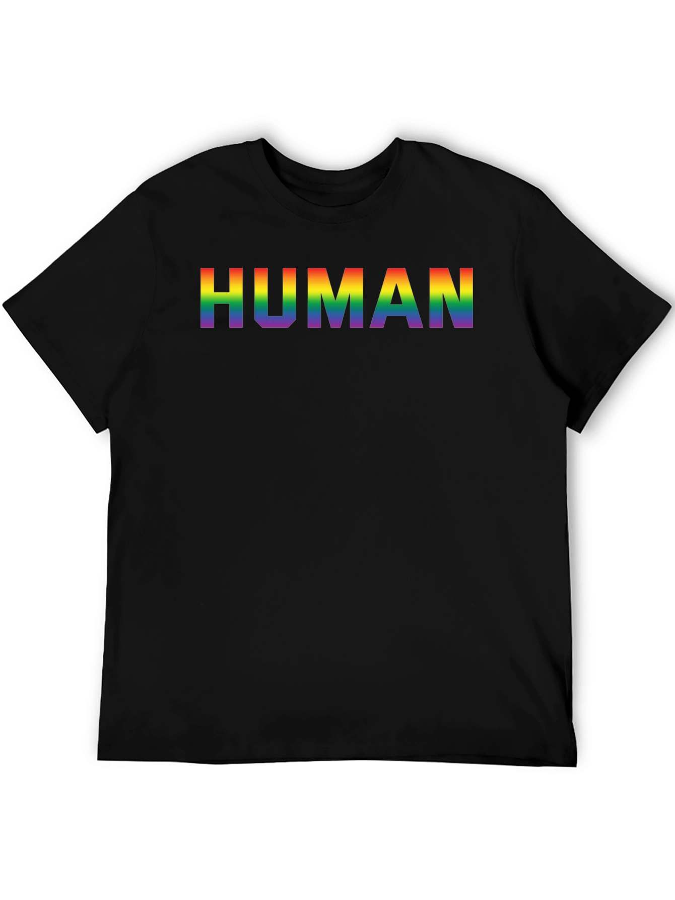 Rainbow HUMAN Graphic Black T-Shirt